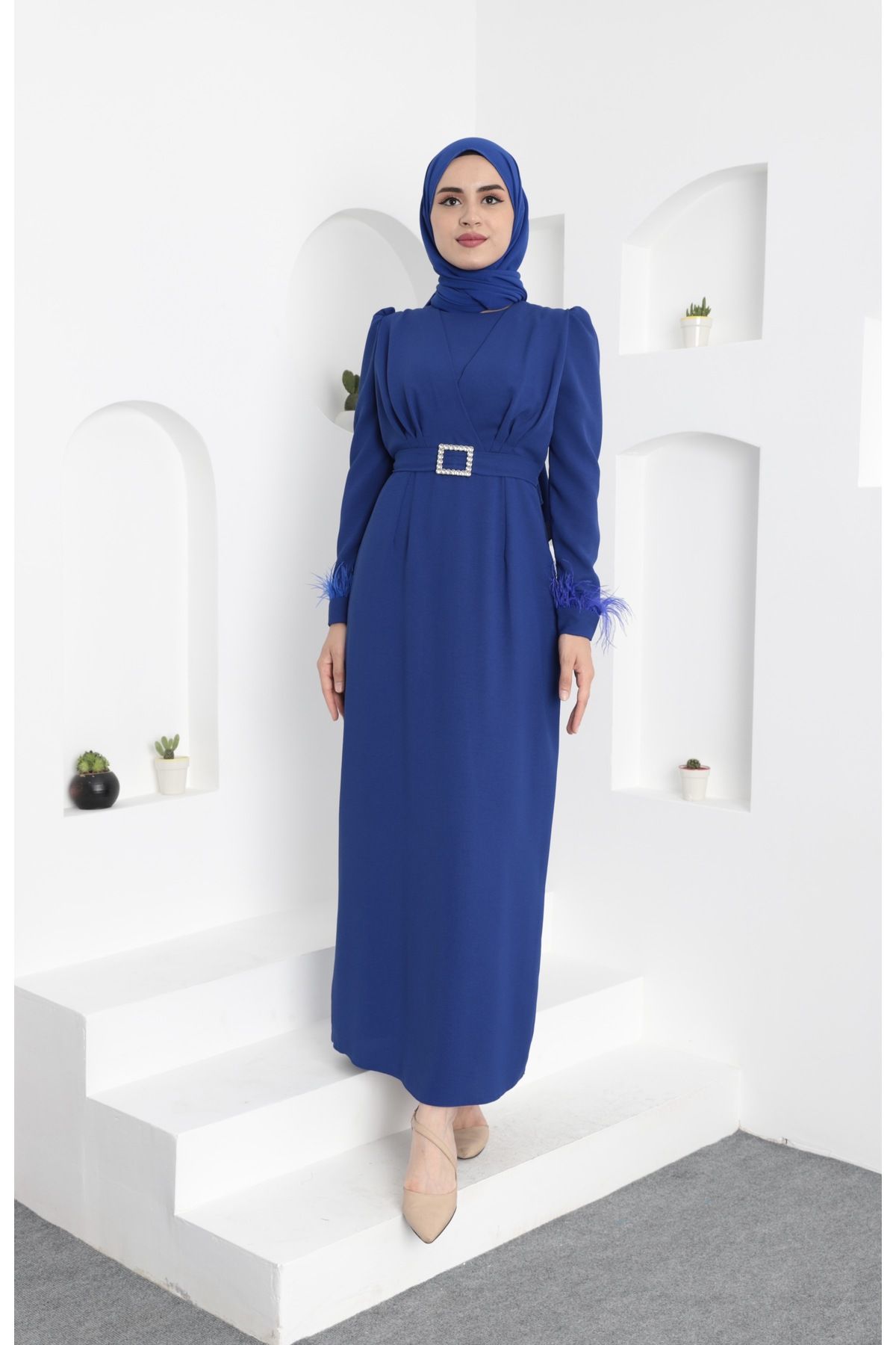 Aranl tekstil Dress Dark blue Maxi Trendyol