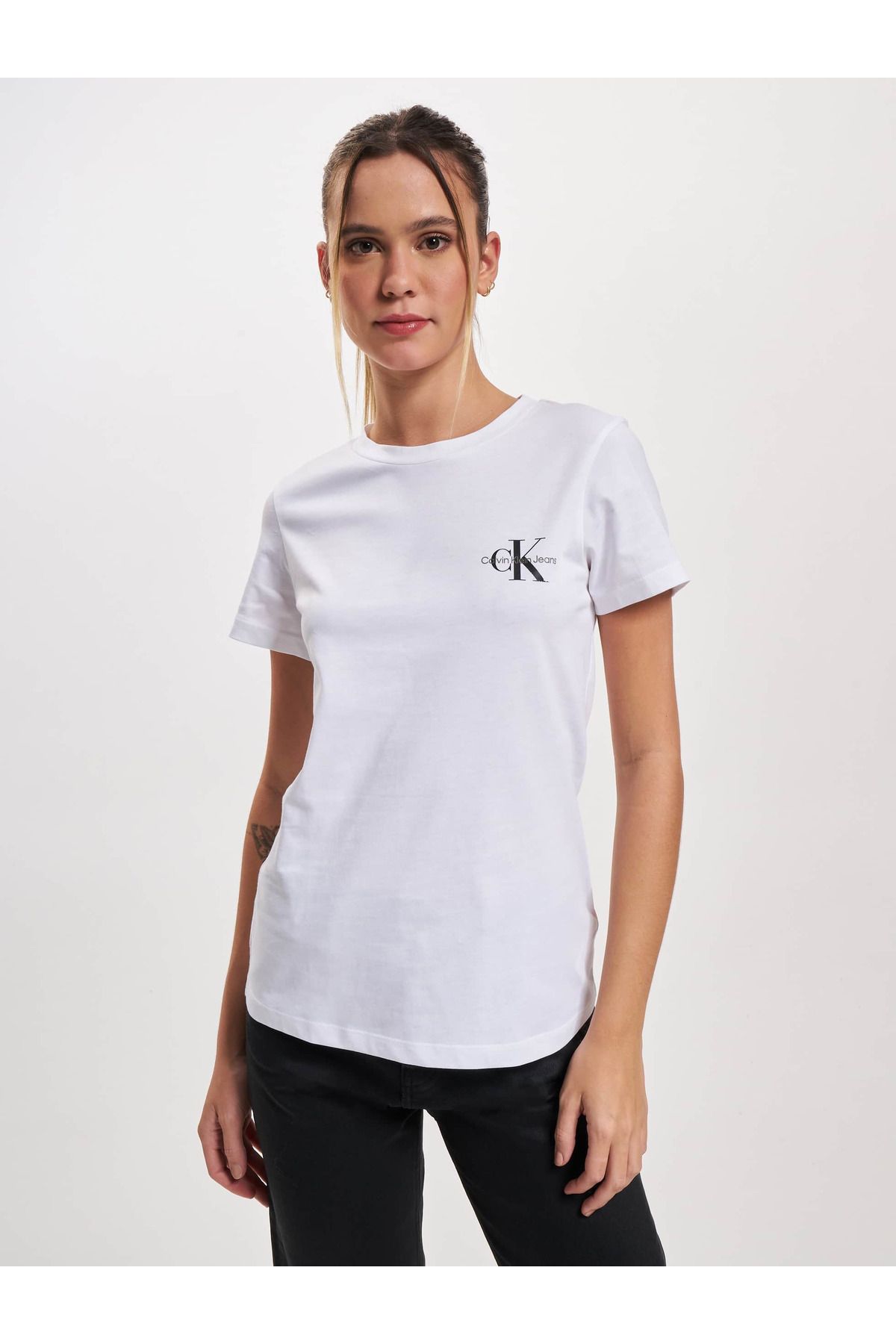 Calvin Klein Damen 2er-Pack Monogram Slim T-Shirt - Trendyol