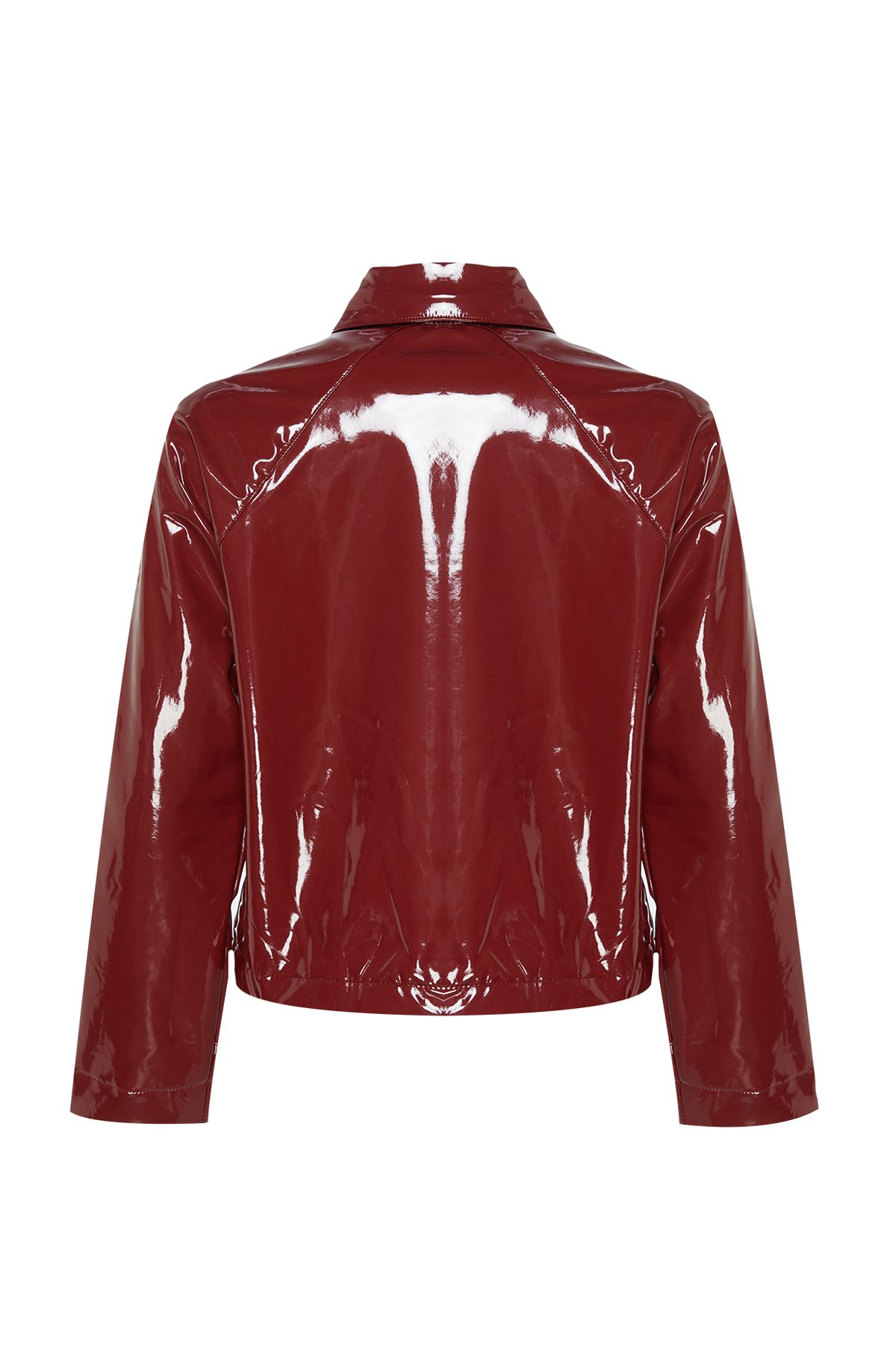 Trendyol Collection-Claret Red Shiny Jacket Coat TWOAW24MO00350 8