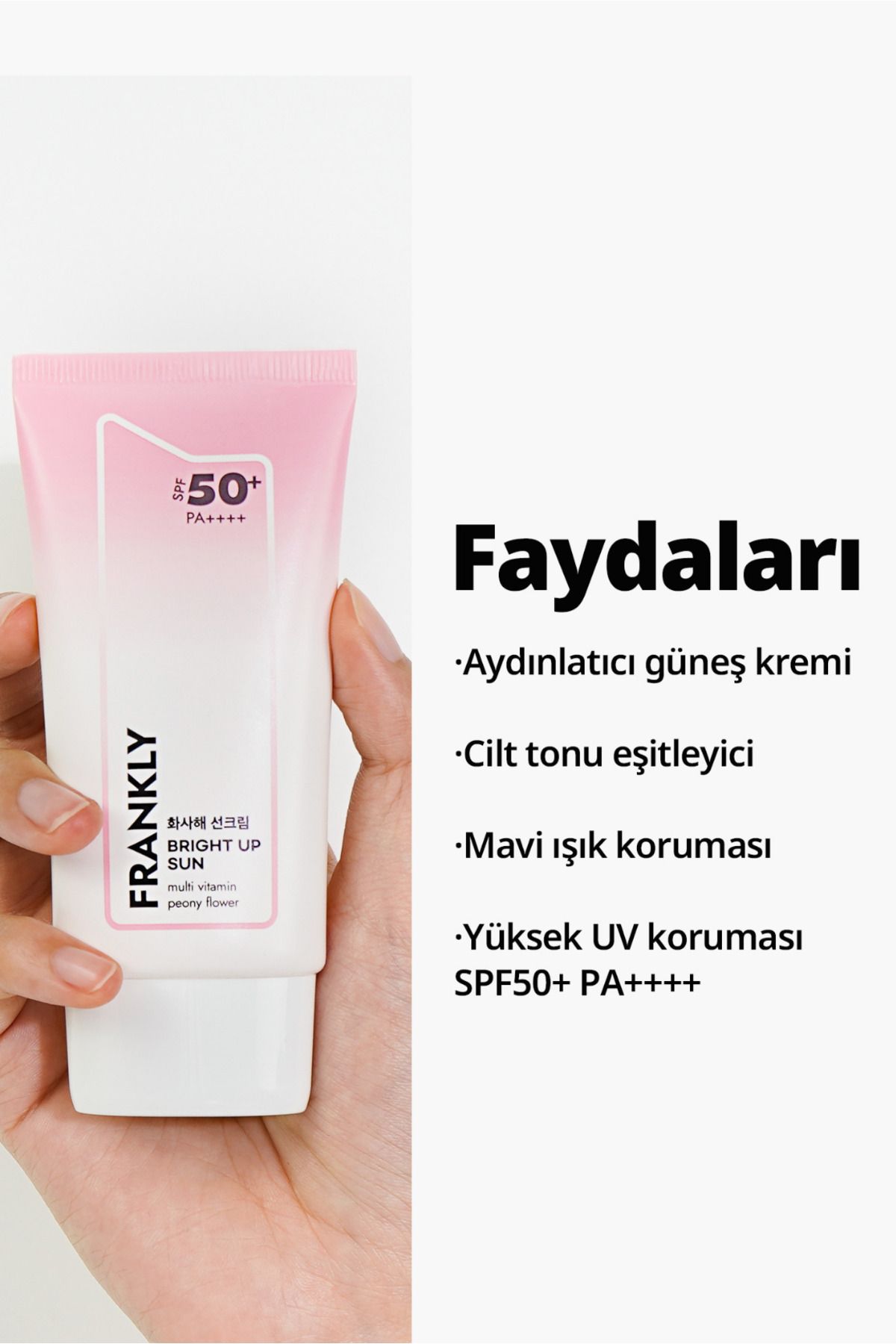 کرم ضد آفتاب روشن کننده و روشن کننده تون با SPF50+ PA++++ 50 میلی لیتر FRANKLY