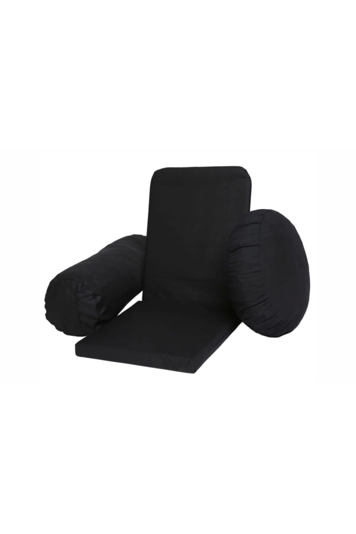 REMEGE Meditasyon Sandalyesi Backjack + Bolster Minderi + Meditasyon Minderi Üçlü Set