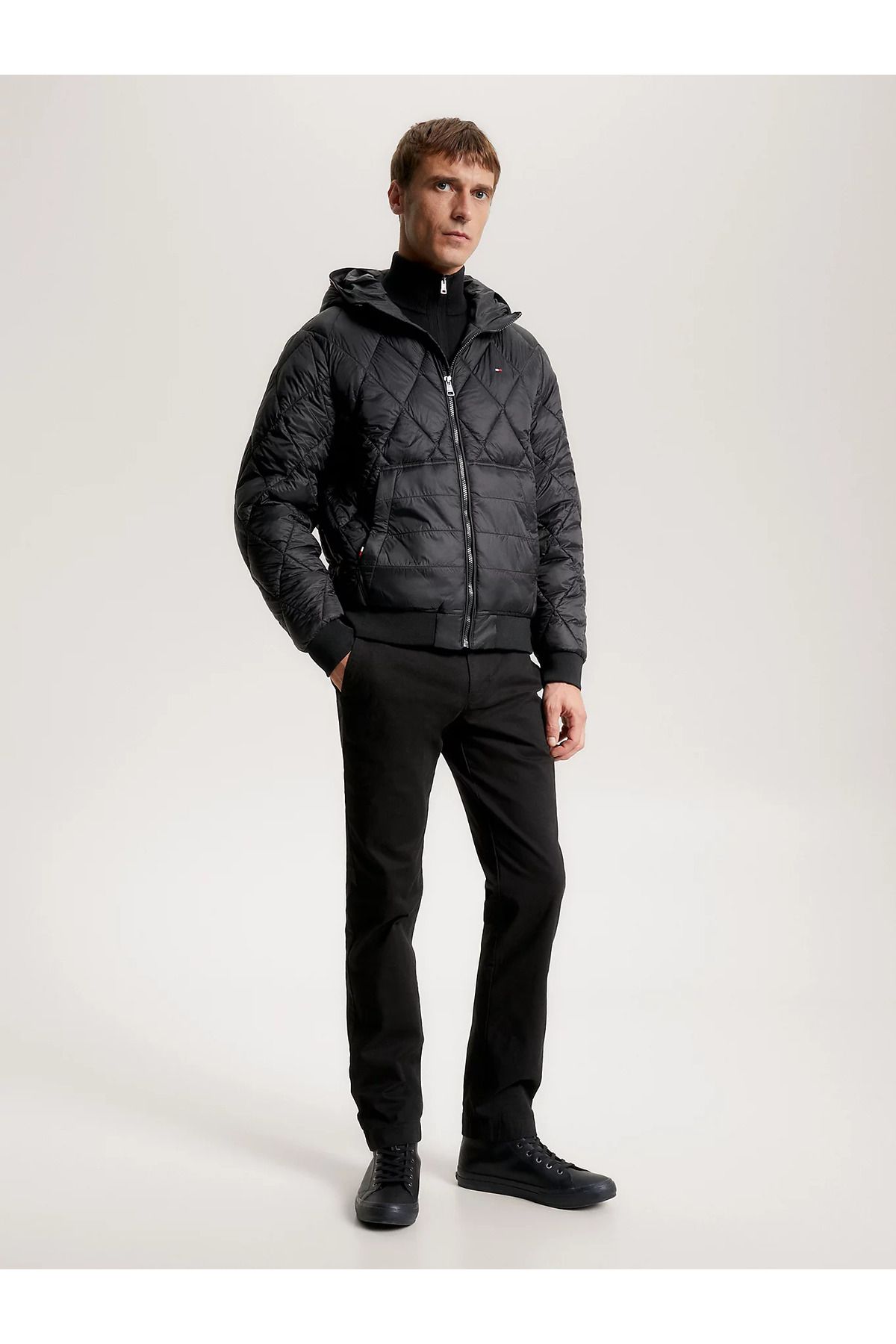 Tommy Hilfiger Jacket Black Oversize Trendyol