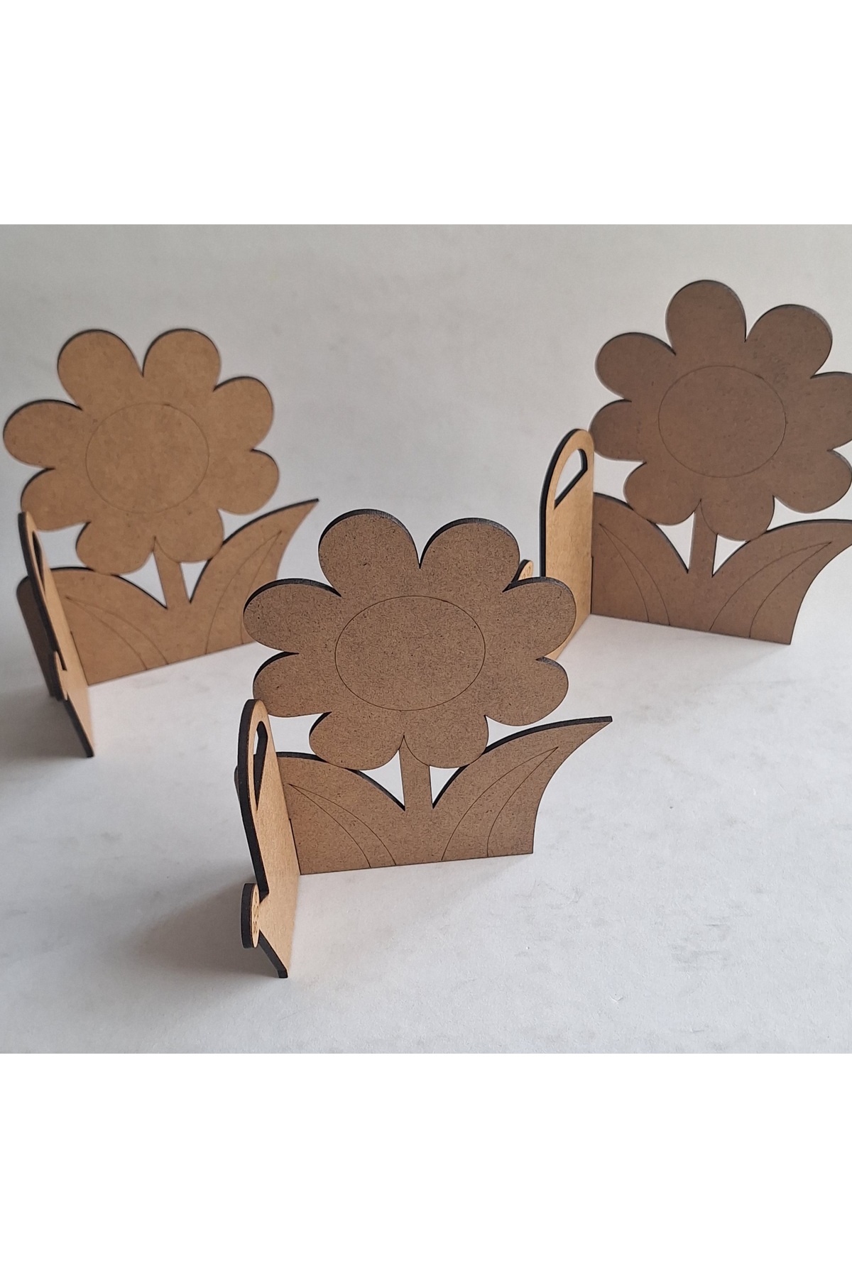 3 Pieces Flower Water Bowl Wooden Painting Mother's Day School Nursery Kindergarten Activity Activity Art Set