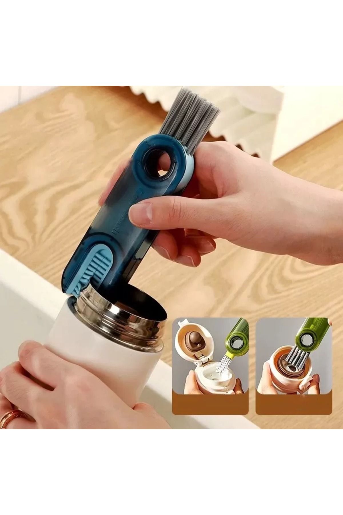 Sensoria-3 Function Multi-Purpose Dish Cleaning Brush Cup Thermos Baby Bottle Auto Cleaning Brush 4