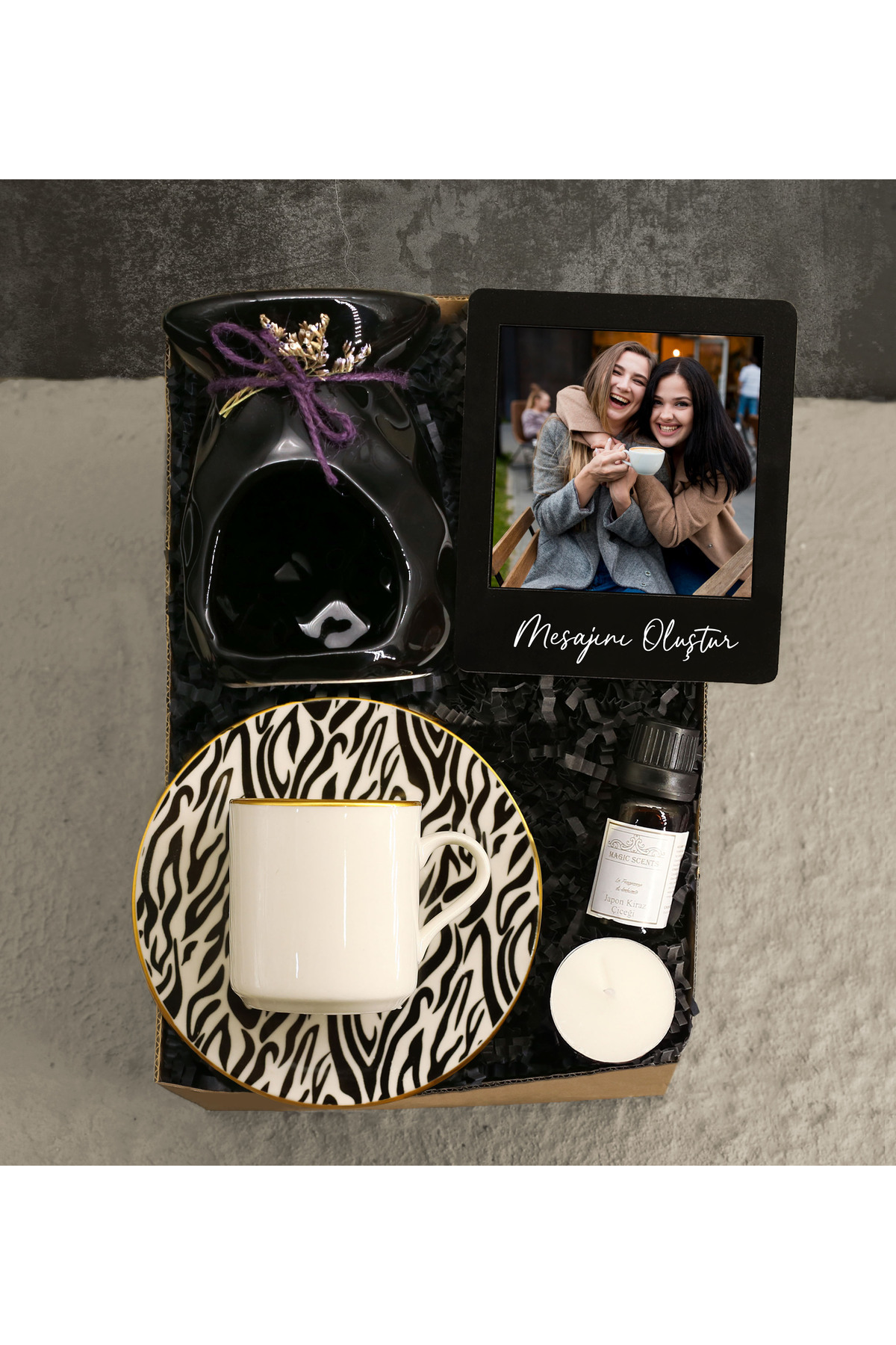 Personalized Instagram Frame & Censer & Censer Essence & Porcelain Cup Gift Set