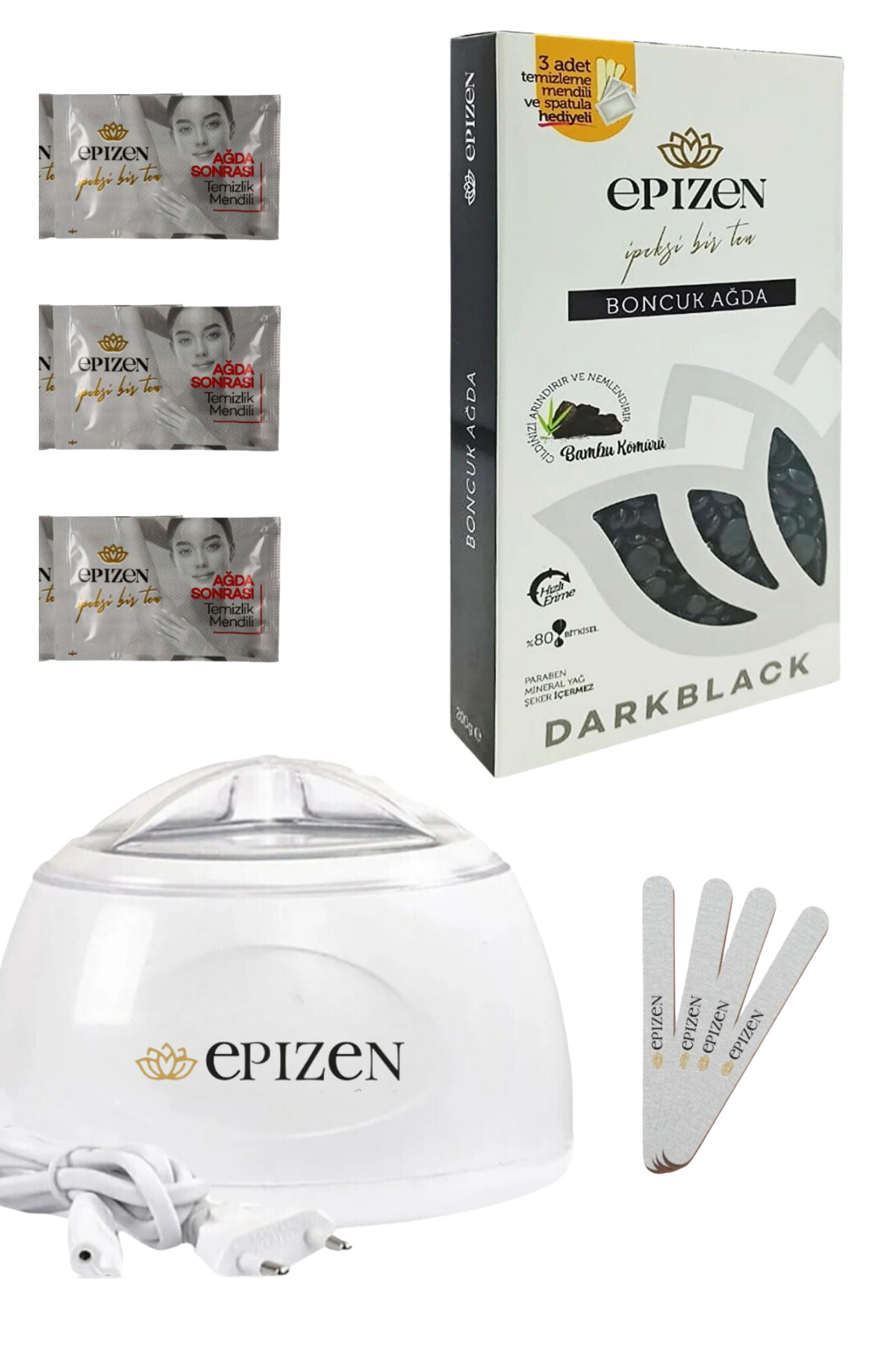 EPİZEN Black Boncuk Ağda, Isıtıcı Makine, (Spatula, Temizleme Mendili Hediyeli) — TYC82YLNTN169861724115508