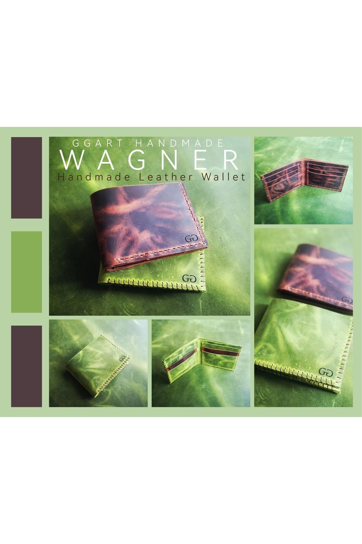 Leather Handmade Wallet for Women and Men, Card Holder, Real Leather Wallet, Personalization Gg67