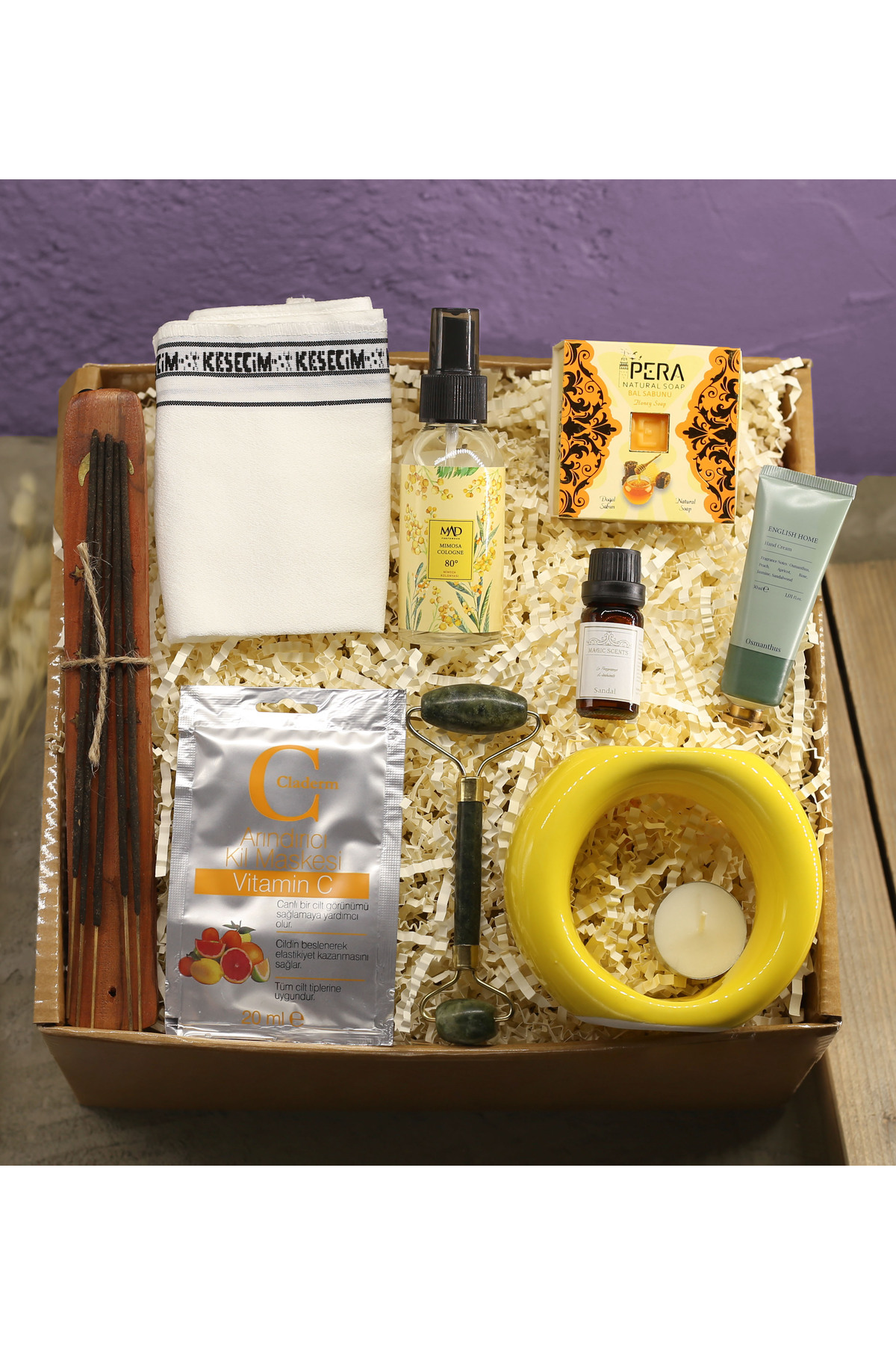 Ring Censer & Essence & Pouch & Incense Plate & Cologne & Mask & Jade Stone & Hand Cream & Natural Soap Gift Set