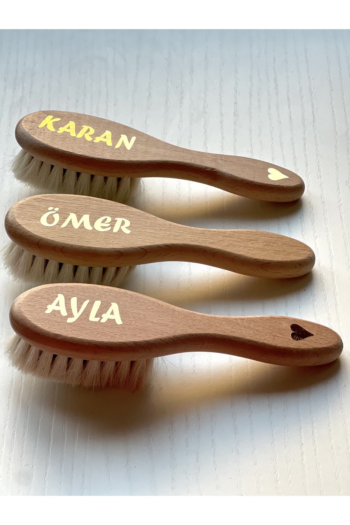 Gold kişiye özel bebek saç fırçası