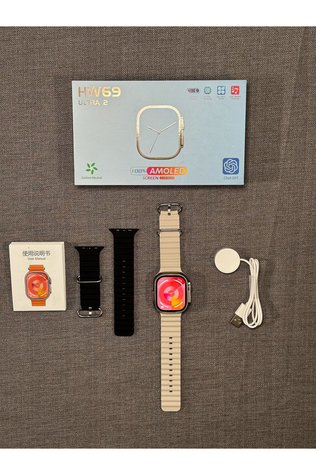 Wearfit Pro Watch 9 Hw69 Ultra 2 Amoled Ekran Tüm Model Telefonlara Uyumlu 2.05 Hd Ekran