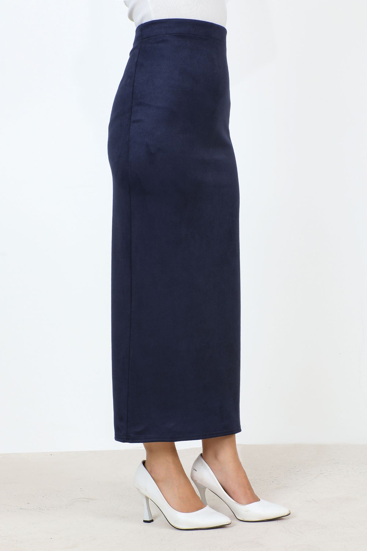 Dark navy deals blue pencil skirt
