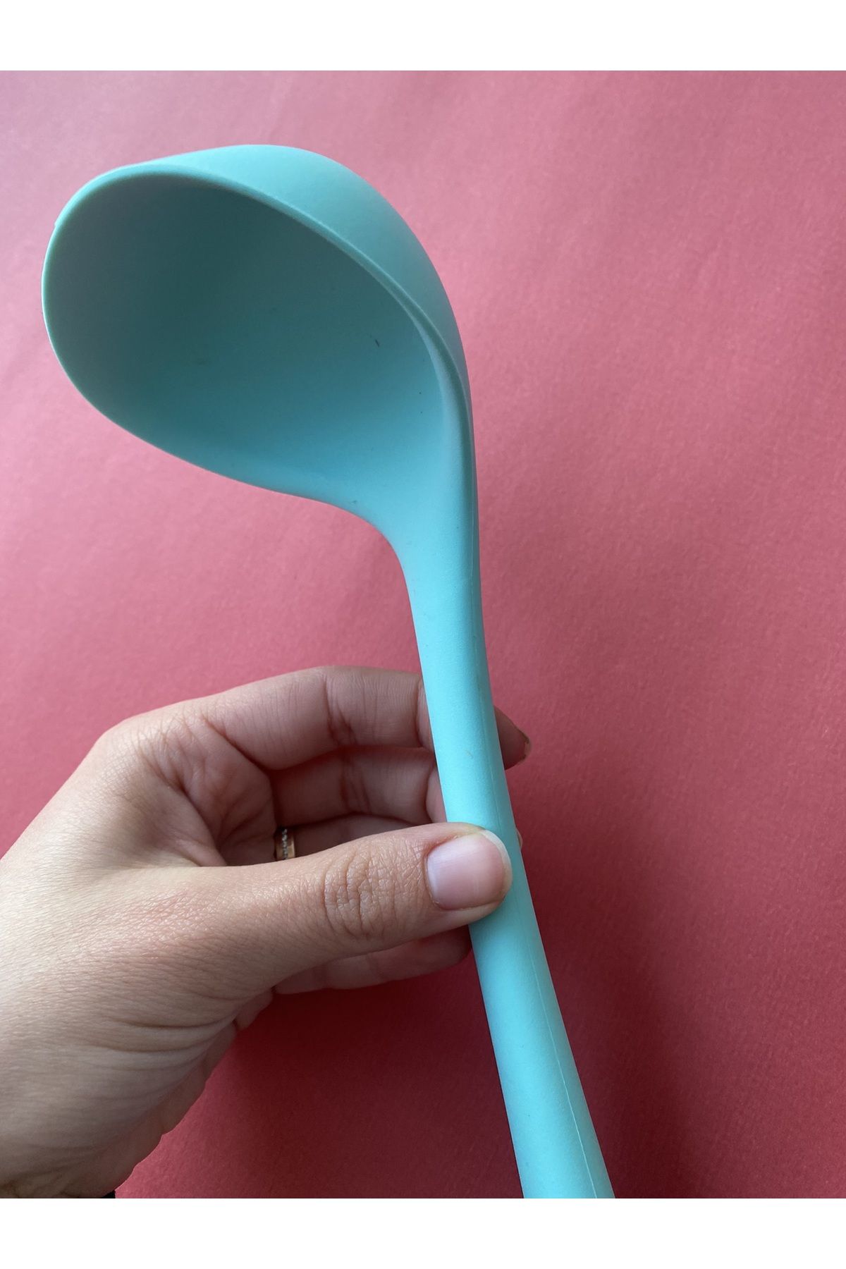 Multiamo-Hard Tip Heat Resistant Fireproof Non-Stick Silicone 28 Cm Ladle 1 Piece 5