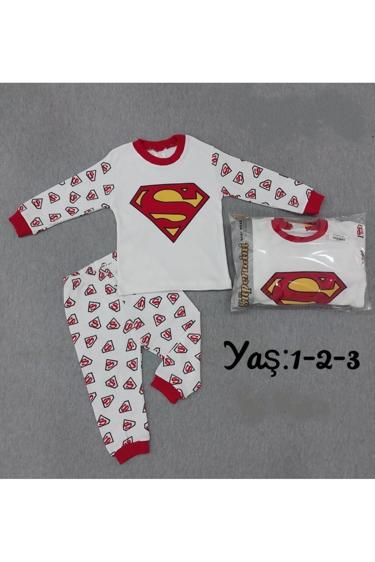Bilge Trend Superman Printed Baby Boy Pajama Set Superman double