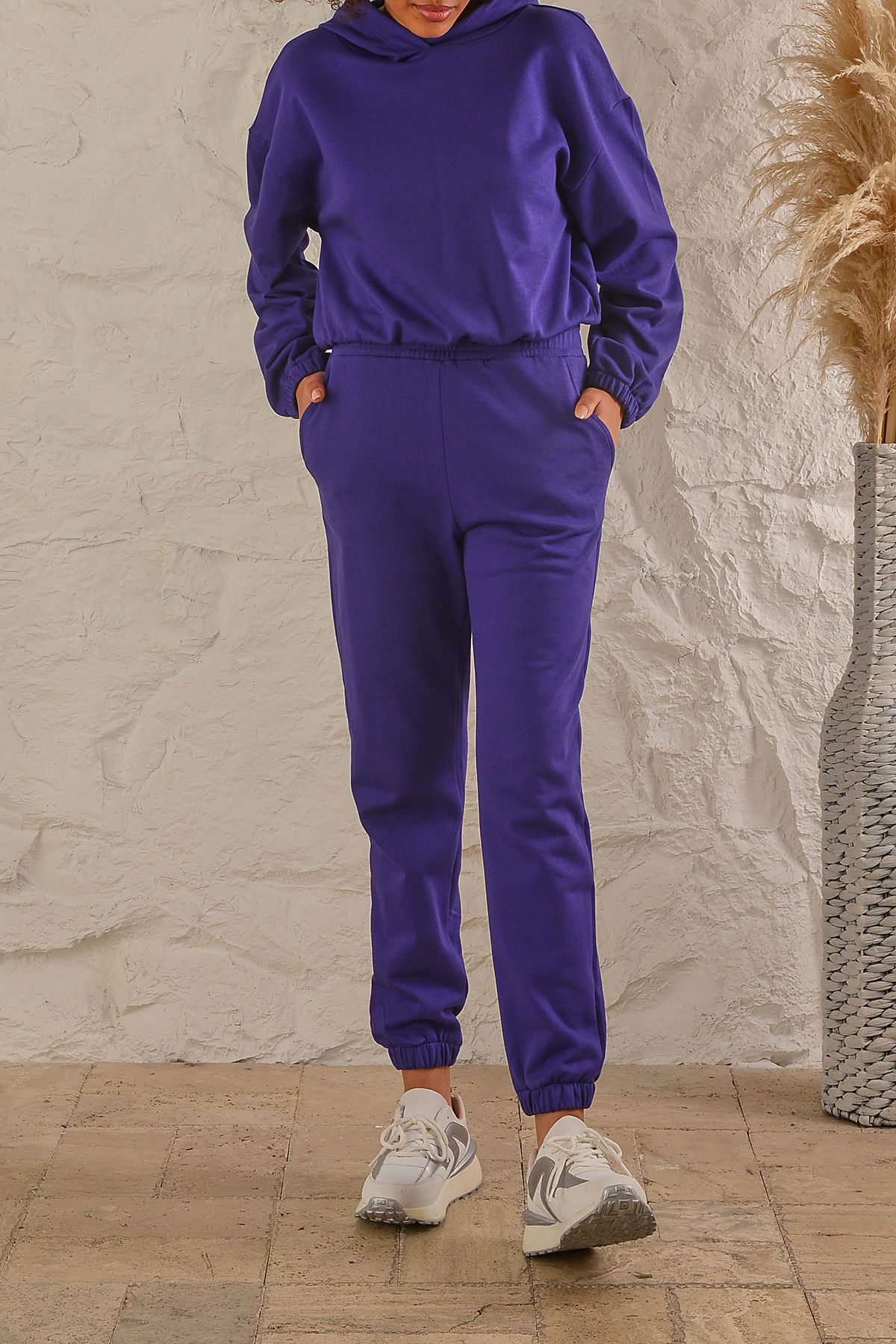 ESP NA Women s 3 thread Tireless Tracksuit Set Purple Trendyol