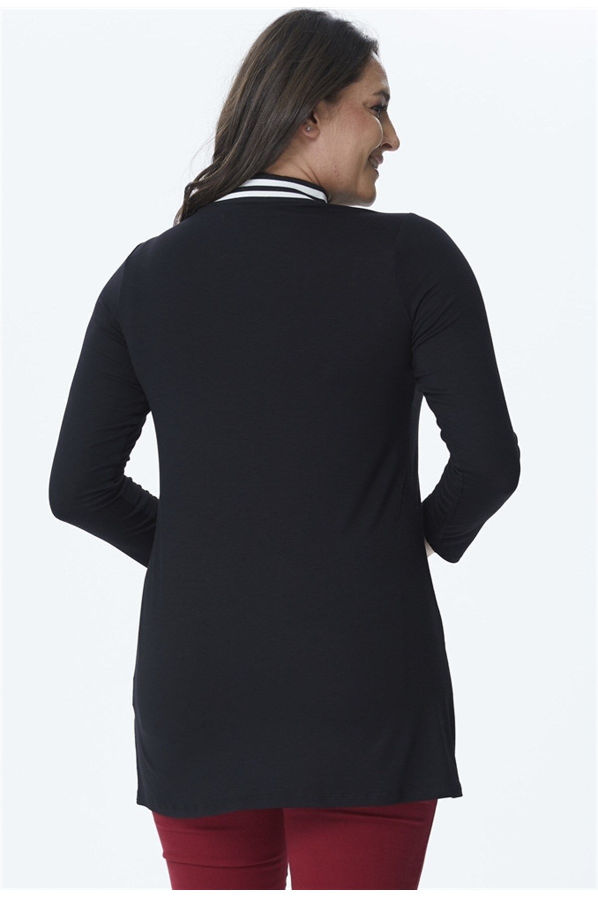 MYLİNE-Ribbed Collar Knitted Tunic 2