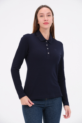 MSW Regular Fit Uzun Kollu Polo Yaka Kadın T-shirt