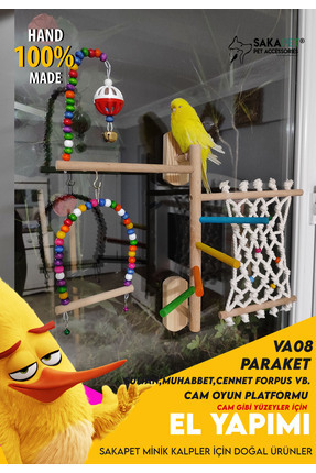 SAKAPET Vantuzlu Kuş Cam Tüneği Oyun Parkuru