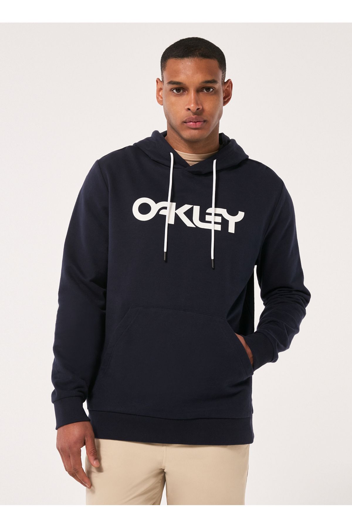 سویشرت مردانه سرمه‌ای آبی - بلوز سفید کلاهدار FOA402599 B1B PO HOODIE 2.0 Oakley