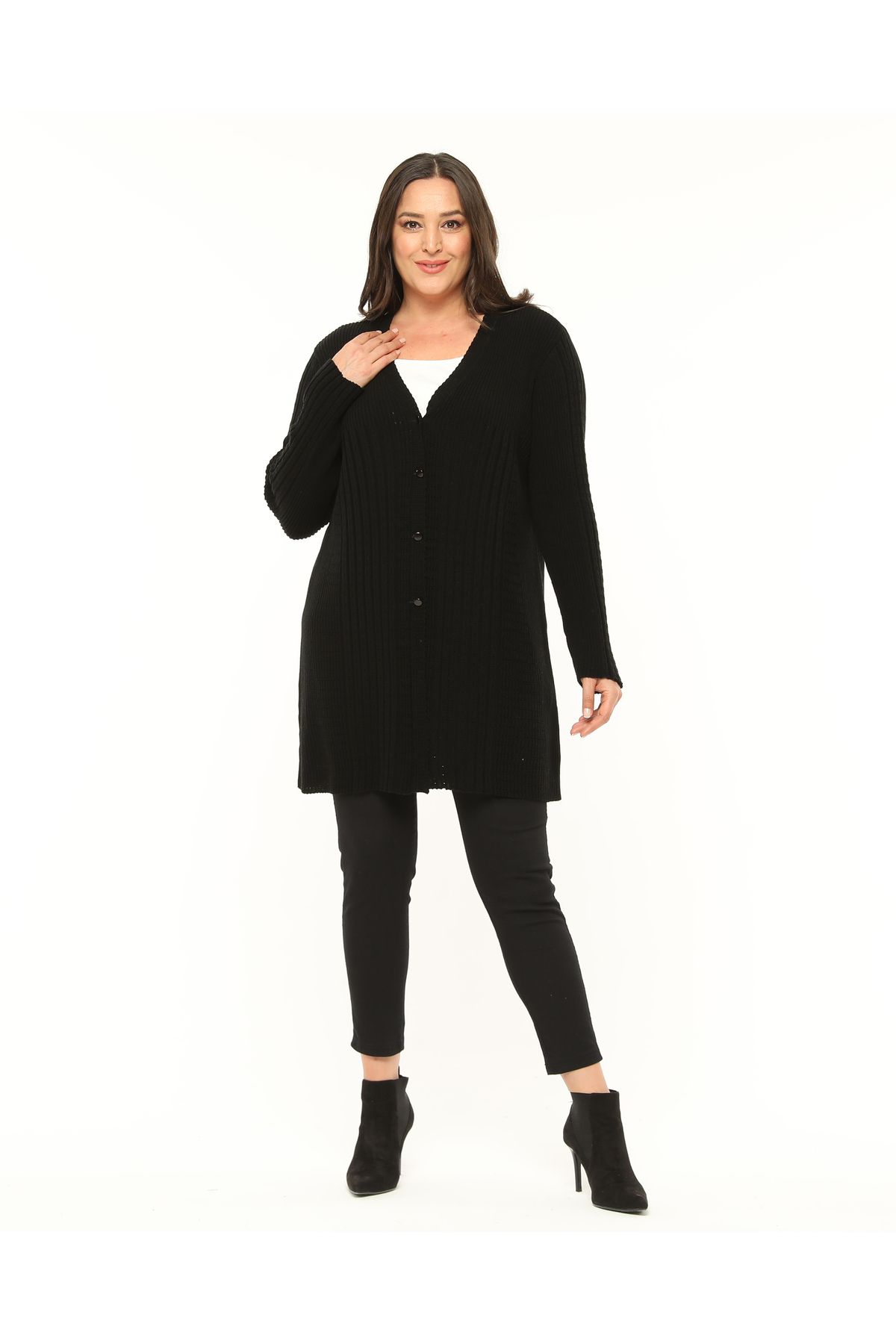 Womens plus black discount cardigan