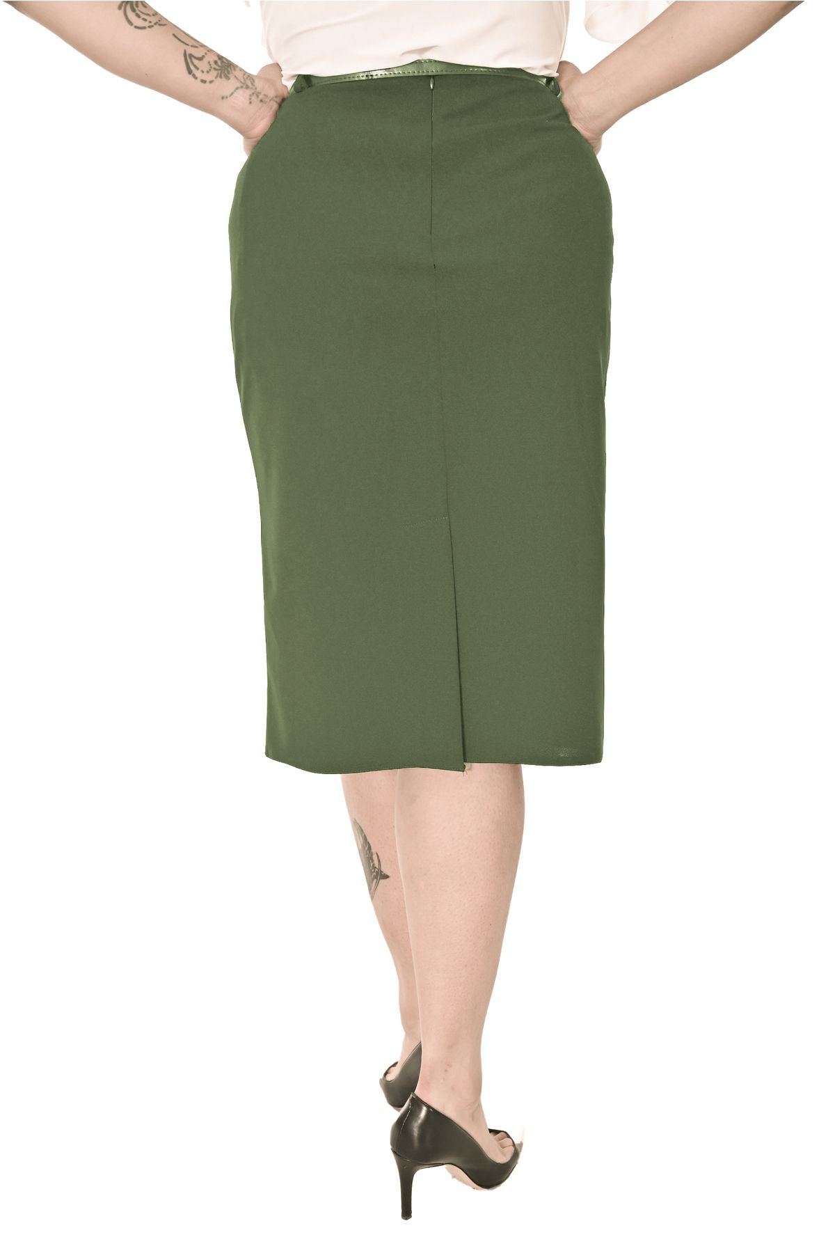Cute knee length deals khaki skirts