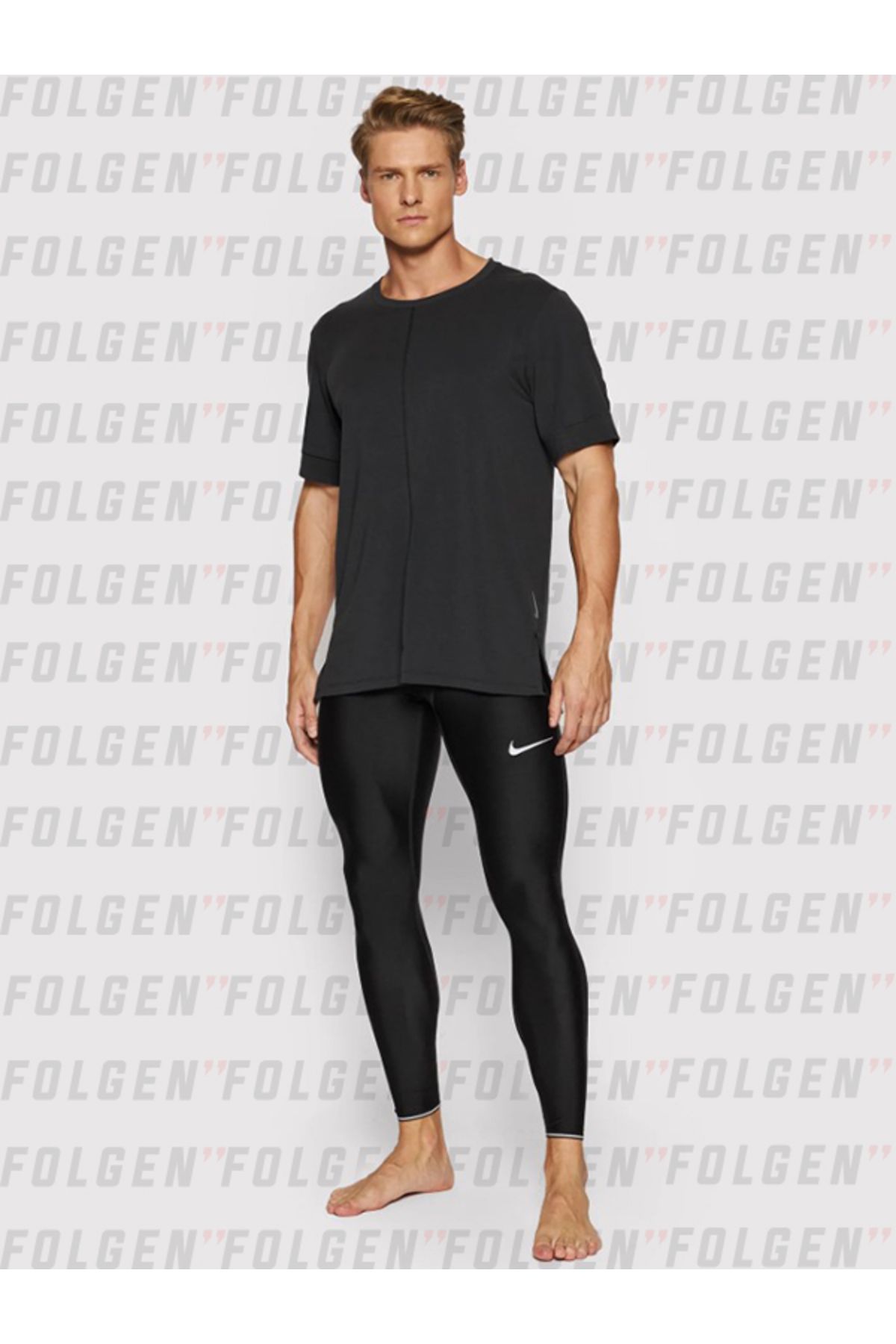 Nike T-shirt Technique Yoga Dri-FIT Black Slim Fit Yoga T-shirt Black Short  Sleeve Men's Sports T-Shirt - Trendyol