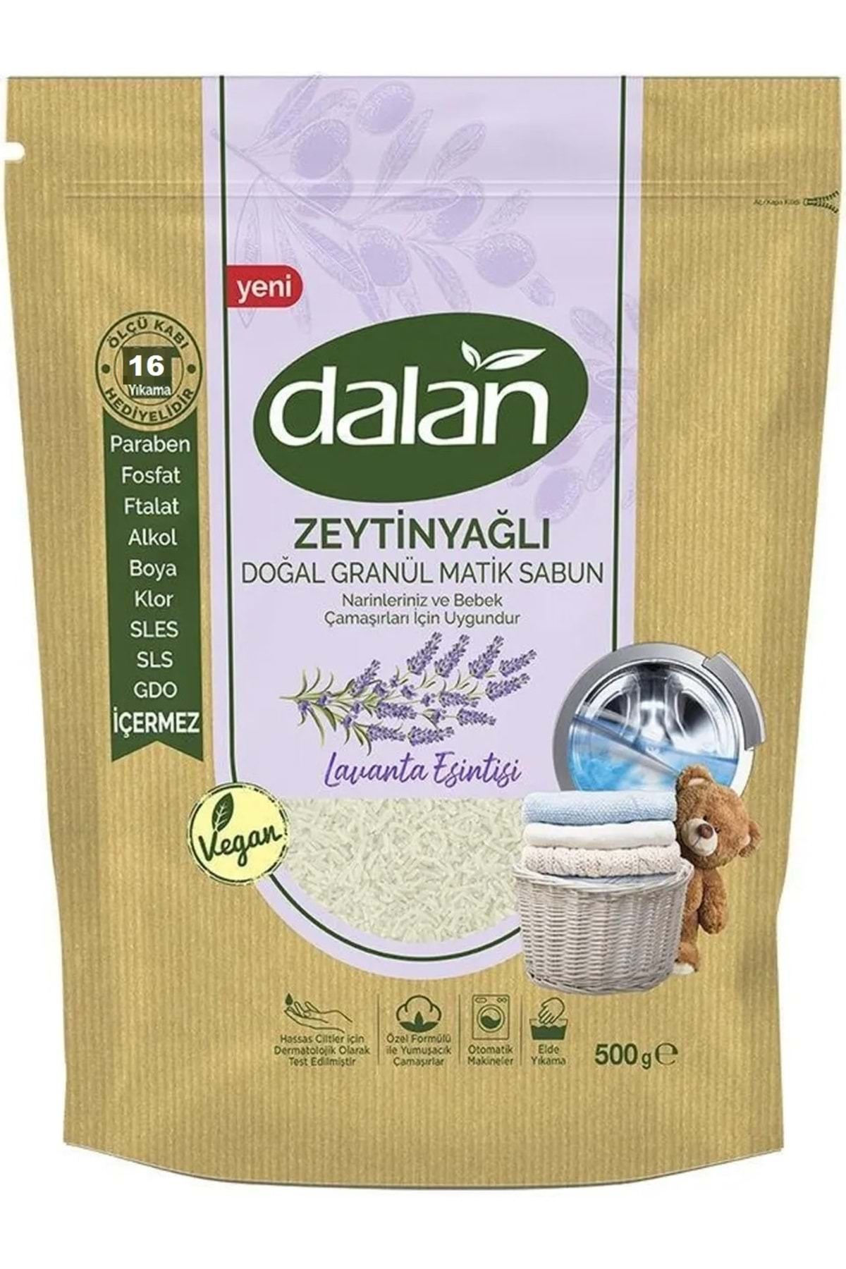 Dalan Doğal Granül Sabun Tozu 500gr Lavanta Esintisi (DOĞAL BEBEKLER İÇİN) (2 Lİ SET) (32 YIKAMA) fotoğrafı 2 (önizleme)