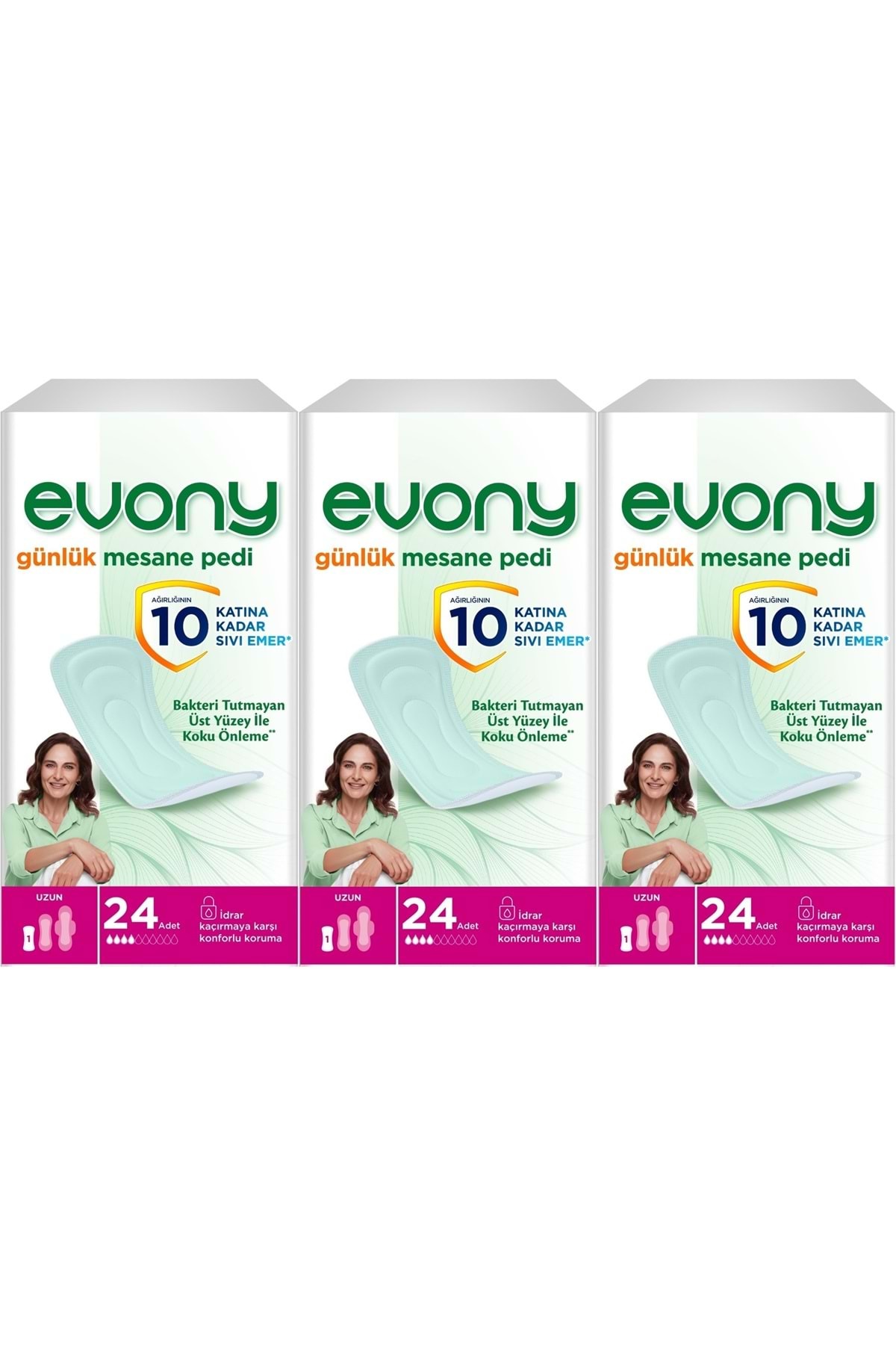 Evony Günlük Mesane Pedi Uzun 72 Adet (3pk*24)