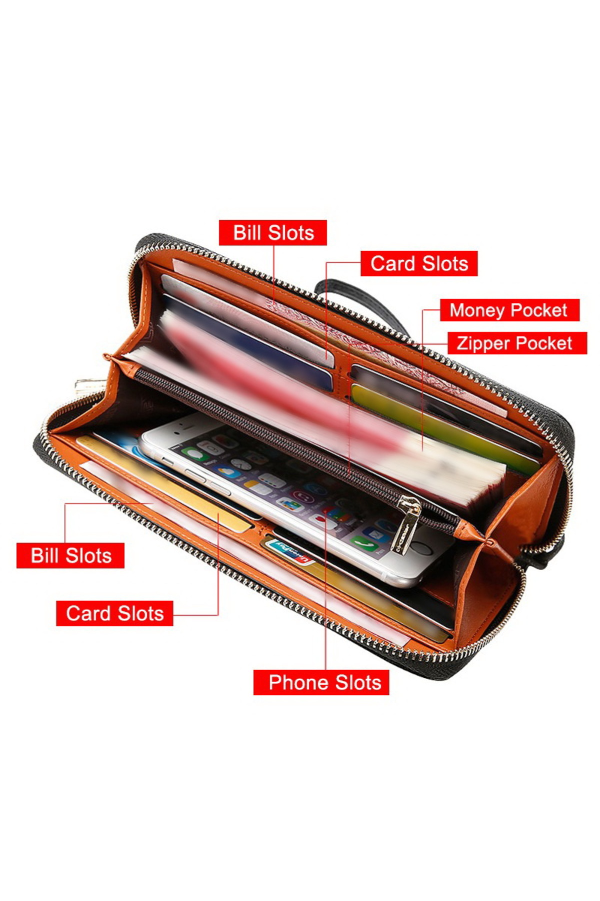 کیف پول مردانه مشکی Laorentou | PANCANI اورجینال - تصویر 2