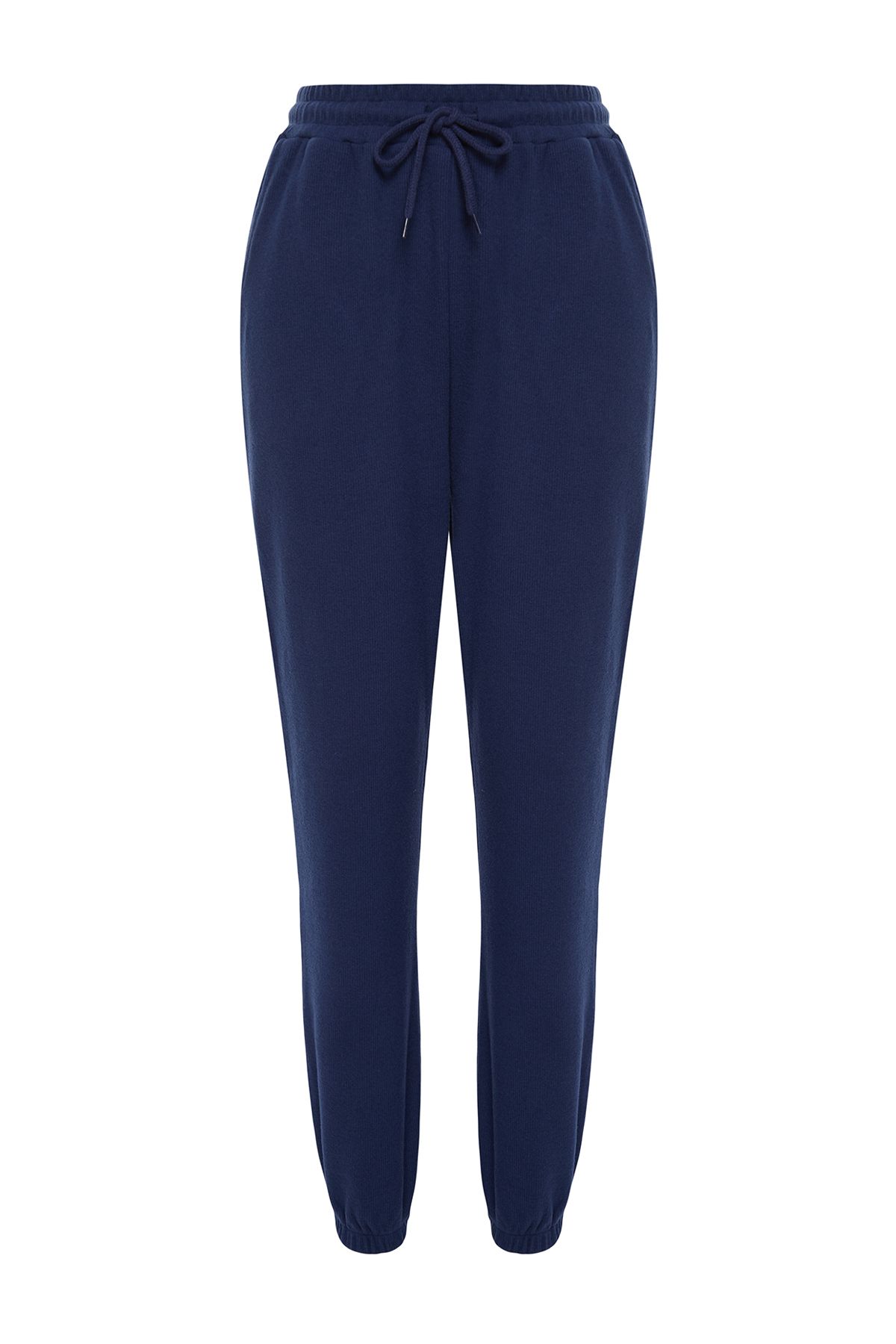Trendyol Collection-Dark Navy Thessaloniki Pohodlný střih Kapesní pletené sportovní tepláky TWOAW21EA0168 5
