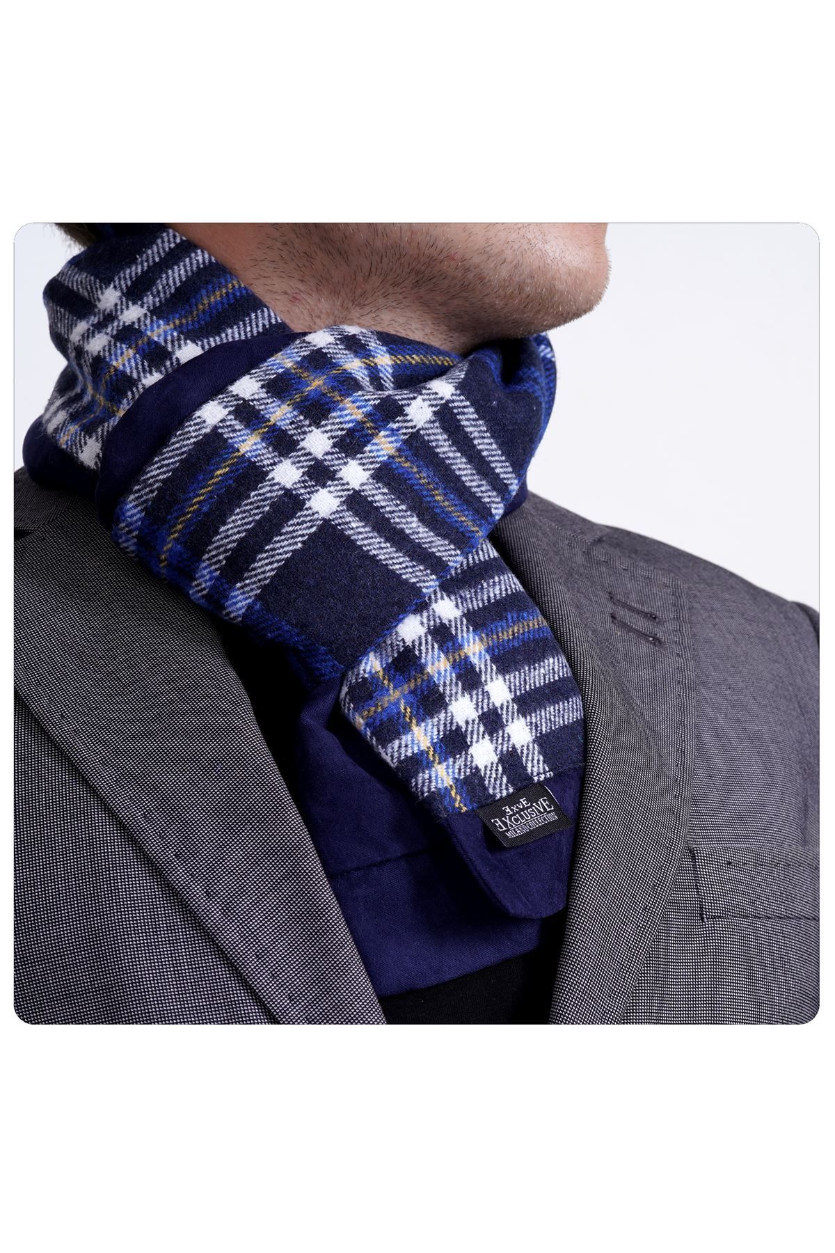 Navy and grey scarf best sale
