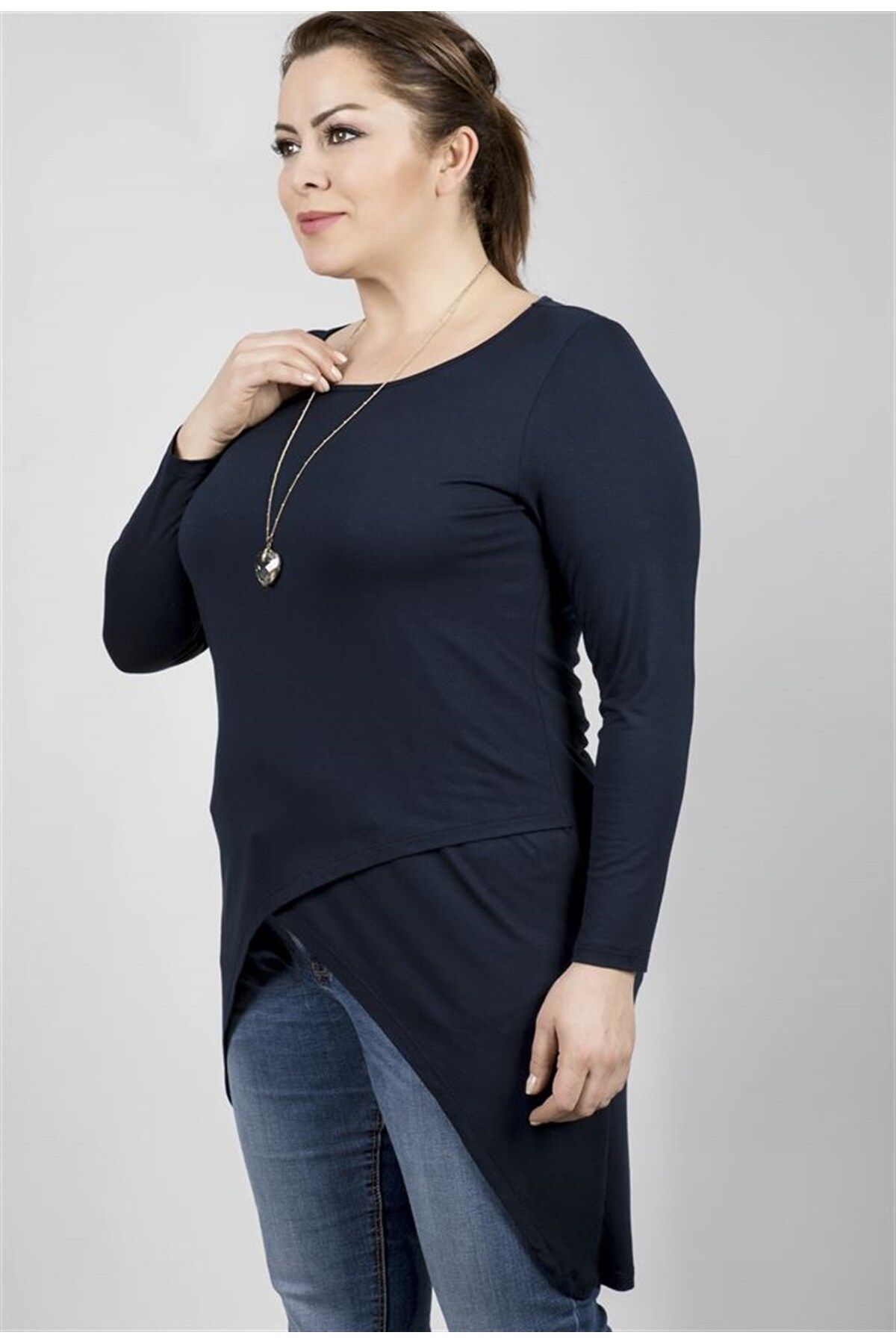MYLİNE-Asymmetrical Long Tunic in Front 2