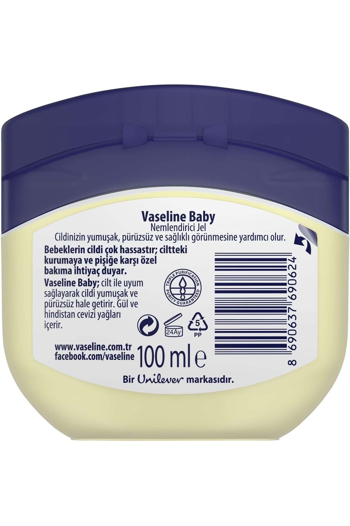Vaseline Nemlendirici Jel Krem (vazelin) 100ml Baby (4 Lü Set) fotoğrafı 3 (önizleme)