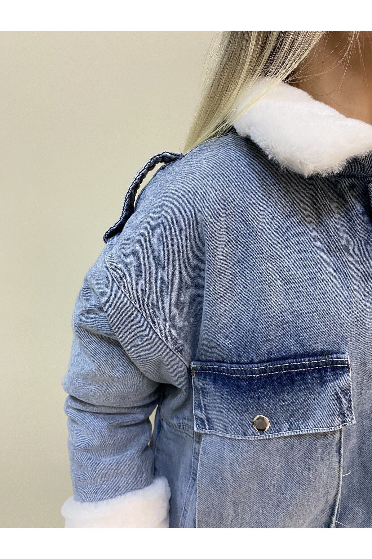 Denim jacket fluffy inside sales