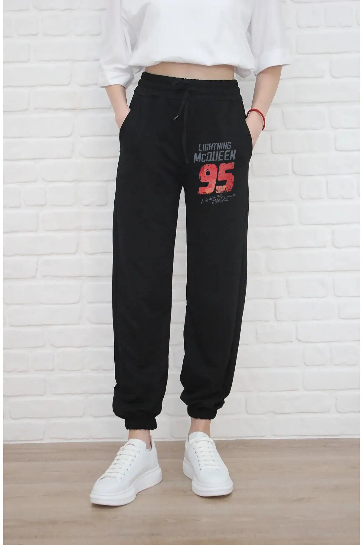 Fuddy Moda-Lightning Mcqueen 2 Printed Jogger Trousers Lightning Mcqueen Written Sweatpants 1