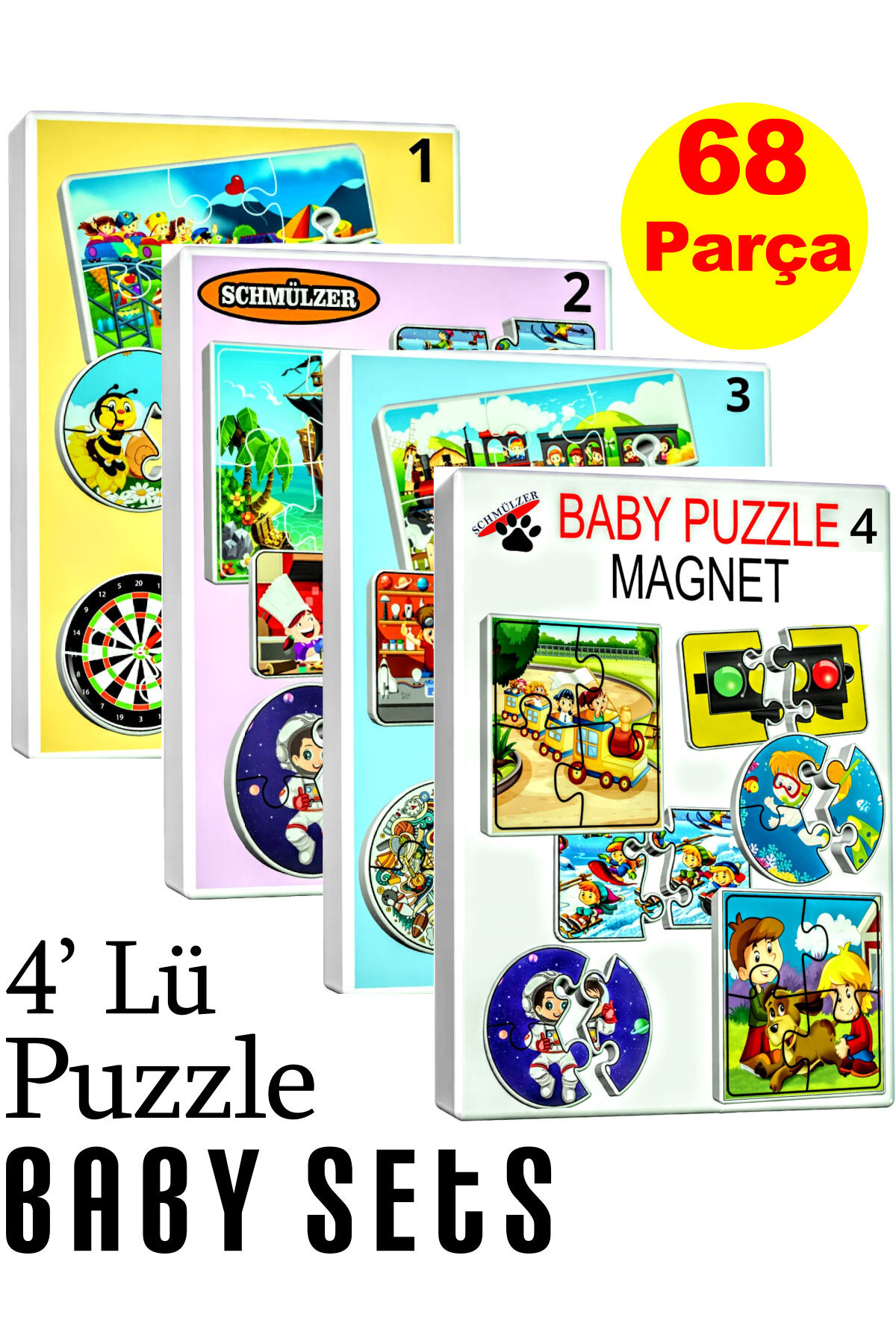 Set of 4 - Educational Toy- Hand-Eye coordination - Fine, Gross motor Skills- problem solving reasoning