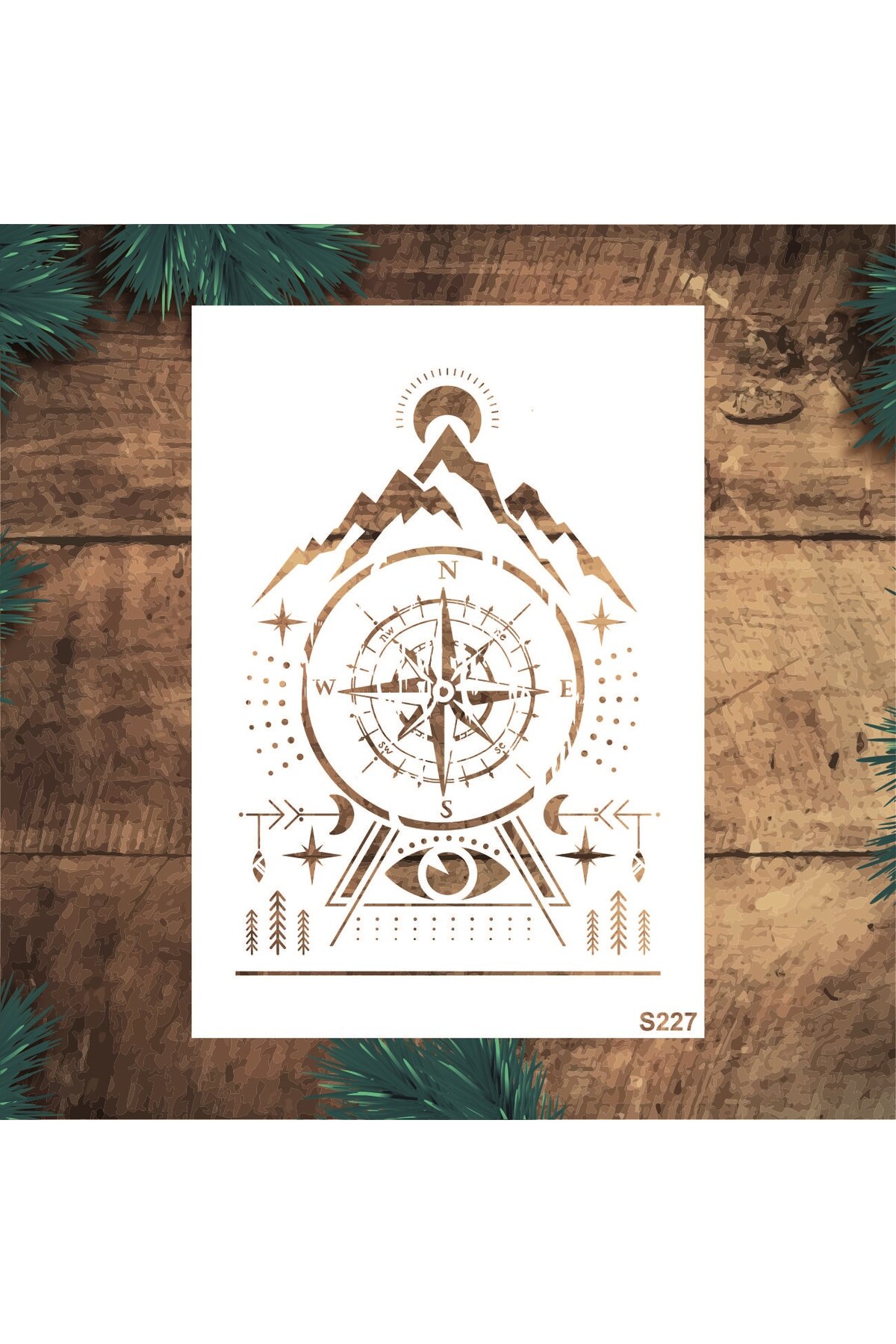 STENCİLTASARIM Stencil Tasarım S227 Duvar Ahşap Cam Boyama Deseni