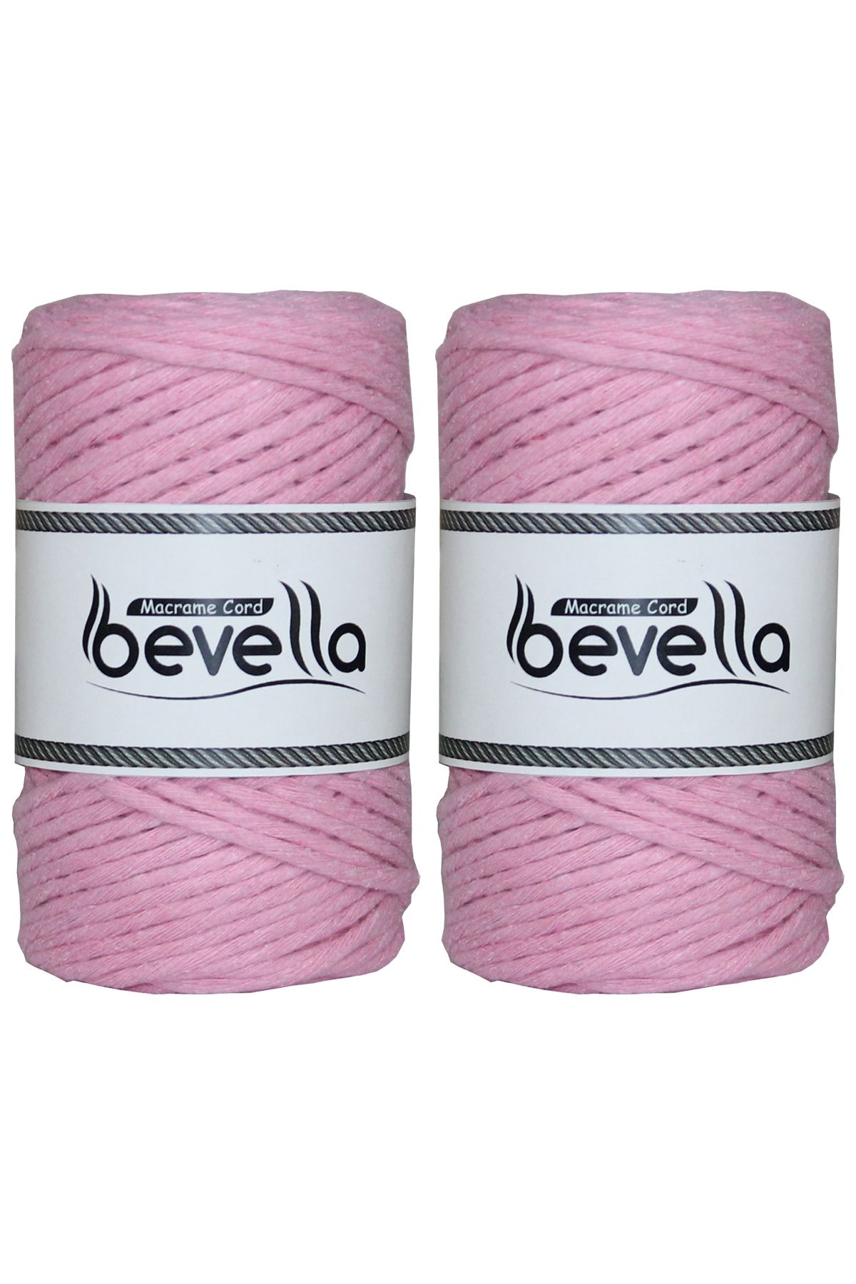 Bevella Macrame Cord-Scannable Macrame Thread Single Twist 3 mm Scanned Macrame Polyester Cotton Thread 2 x 250 gr 1