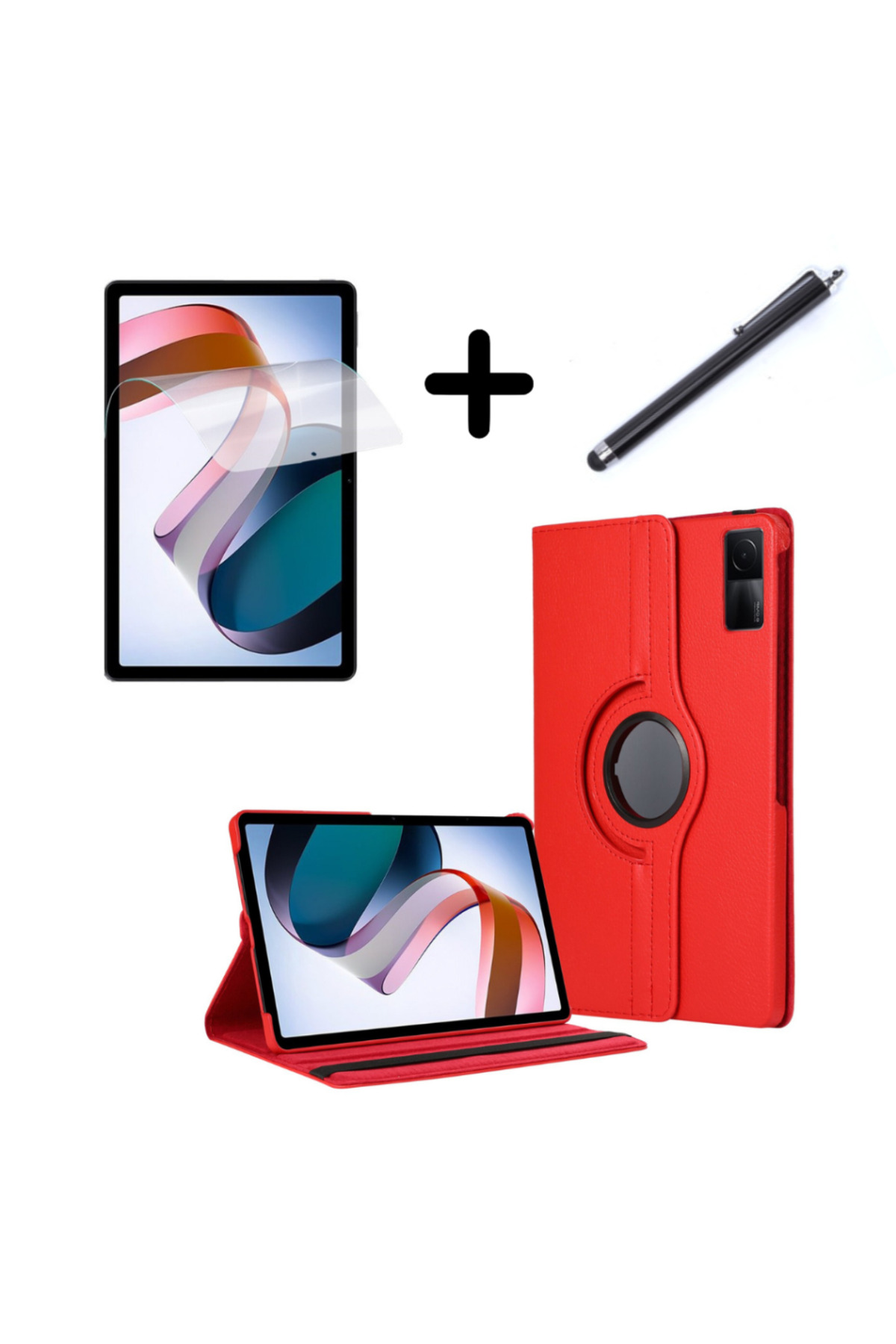 Huawei Honor Pad X9 / X8 Pro 11.5 inch 2023 Case Rotating Tablet Kilifi Screen Protector+Pen Red
