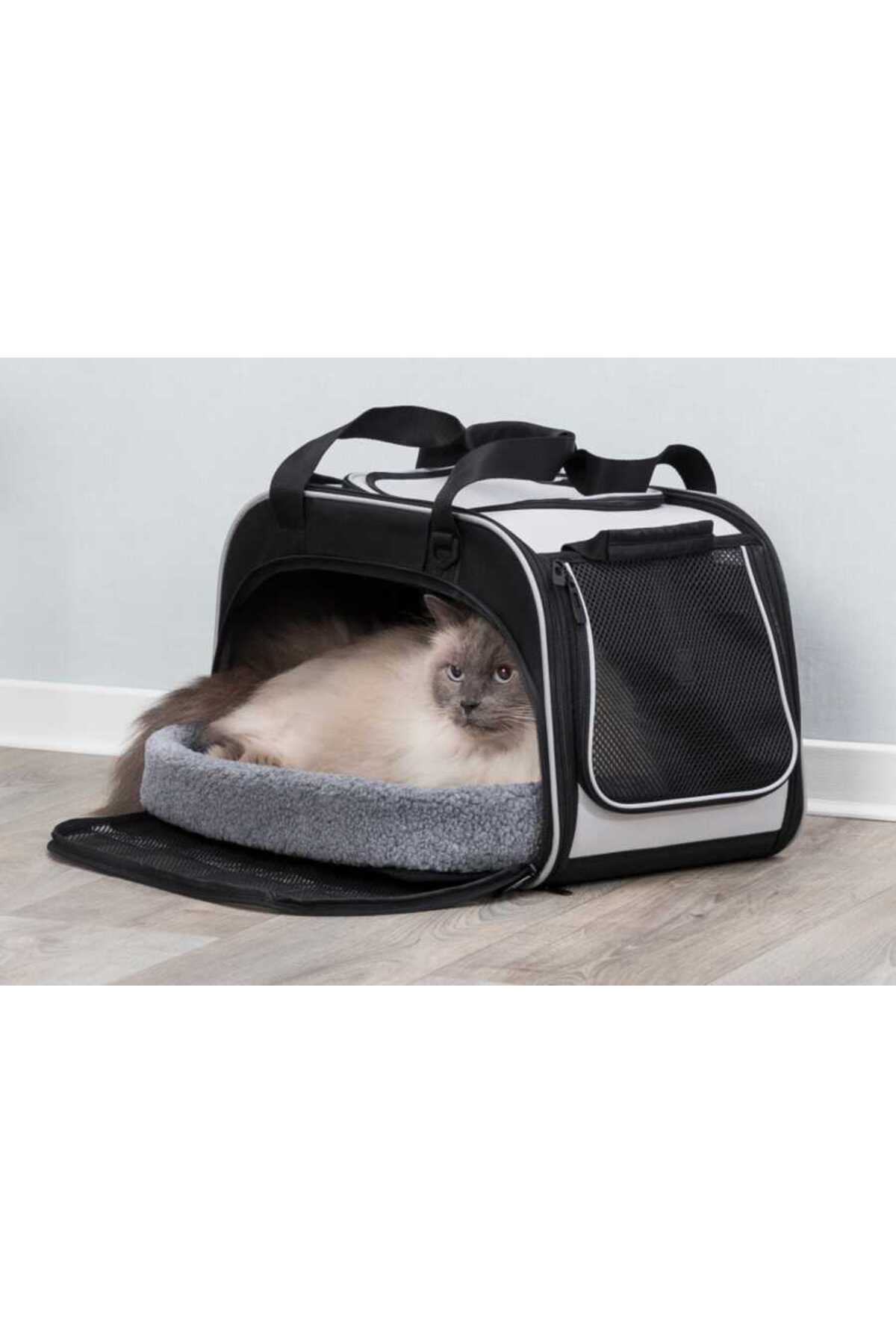 Trixie کیف و تخت حمل گربه 29x31x49cm خاکستری مشکی - Tazemama Express