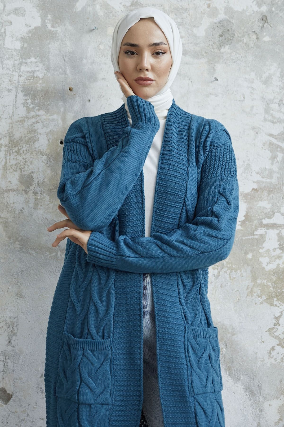 Petrol 2025 blue cardigan