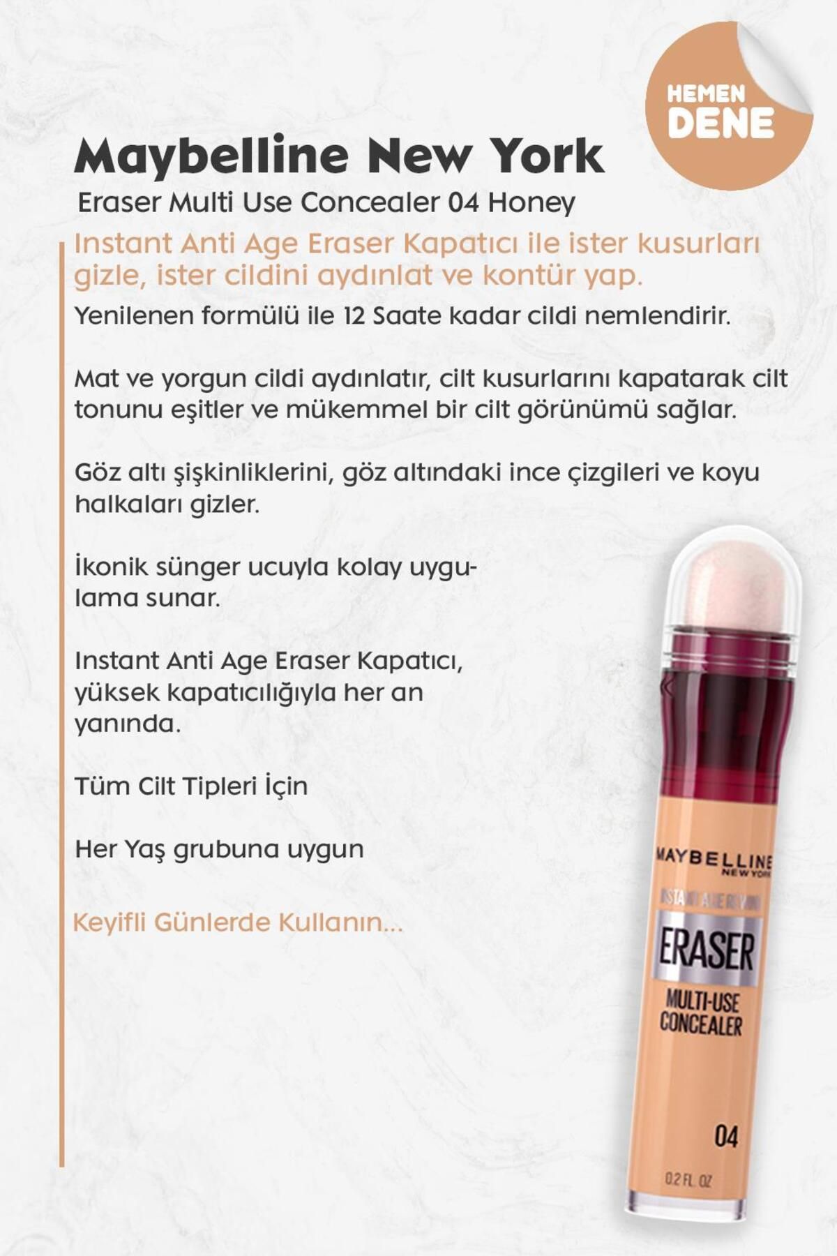 Eraser Multi Use Concealer 04 Honey Maybelline New York