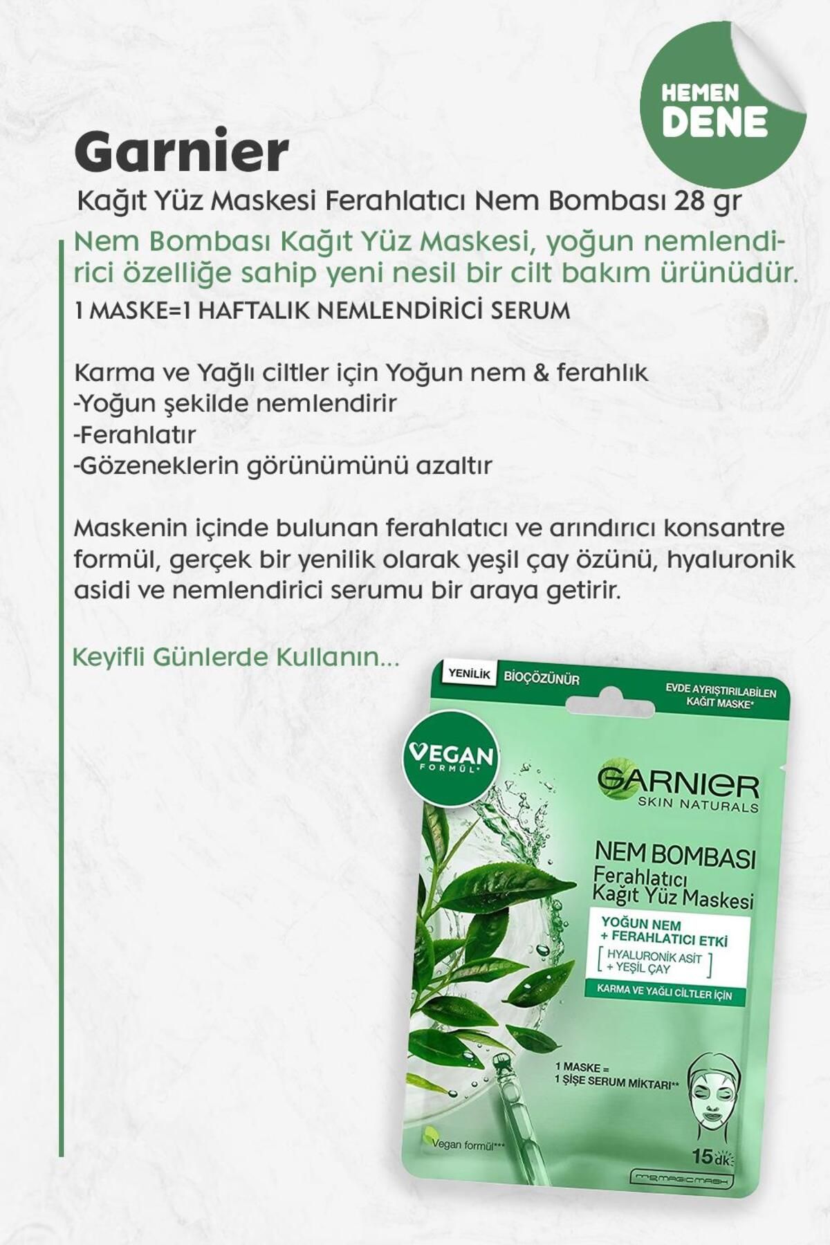 ماسک صورت کاغذی بمب مرطوب کننده 28 گرم Garnier