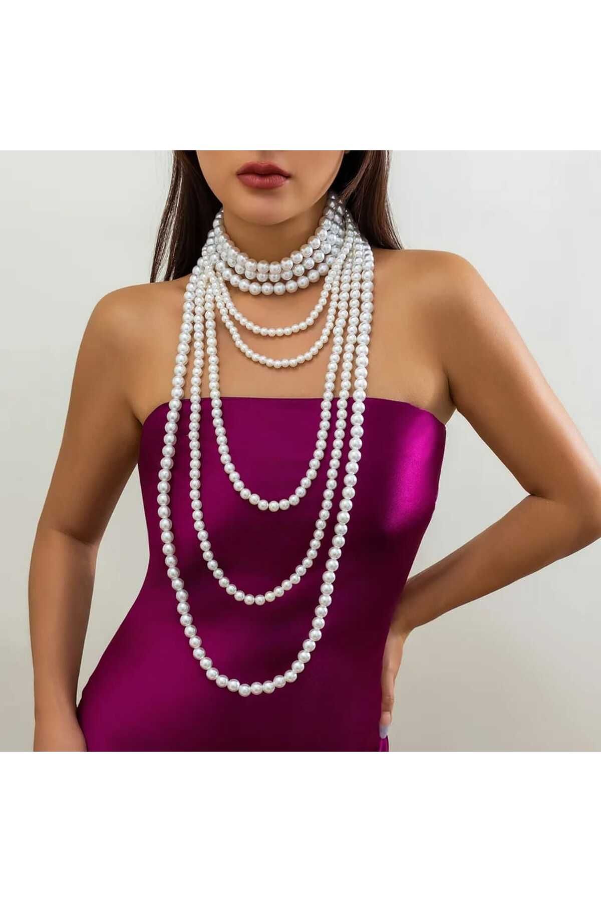 Multi pearl shop necklace