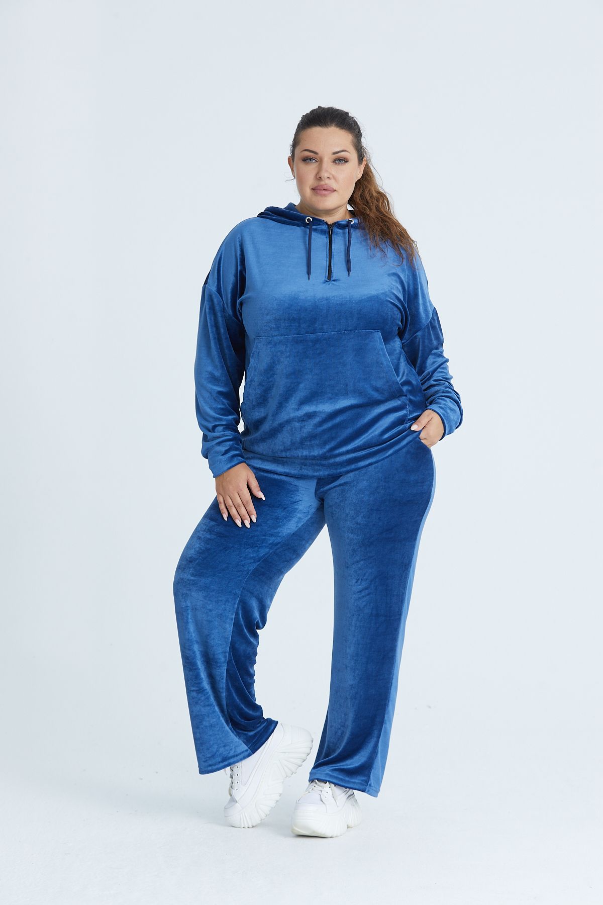 Plus sales velour tracksuit