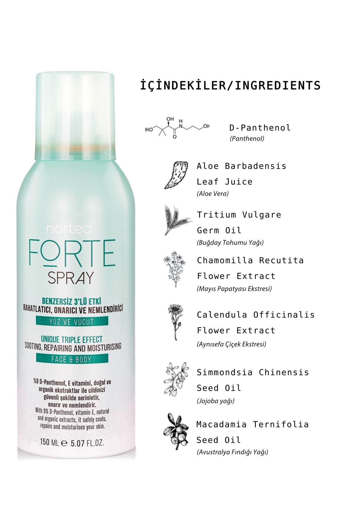Forte Spray Rahatlatıcı Onarıcı Ve Nemlendirici Güneş Sonrası Spray 150ml — Forte 1 — تصویر 5 از 5