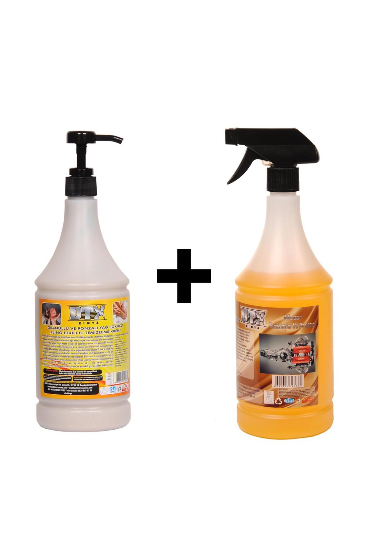 Ponza'lı (talaşlı) El Temizleme Kremi Sabunu 1 Kg & Susuz Motor Temizleyici Konsantre (1/5) 1 Litre