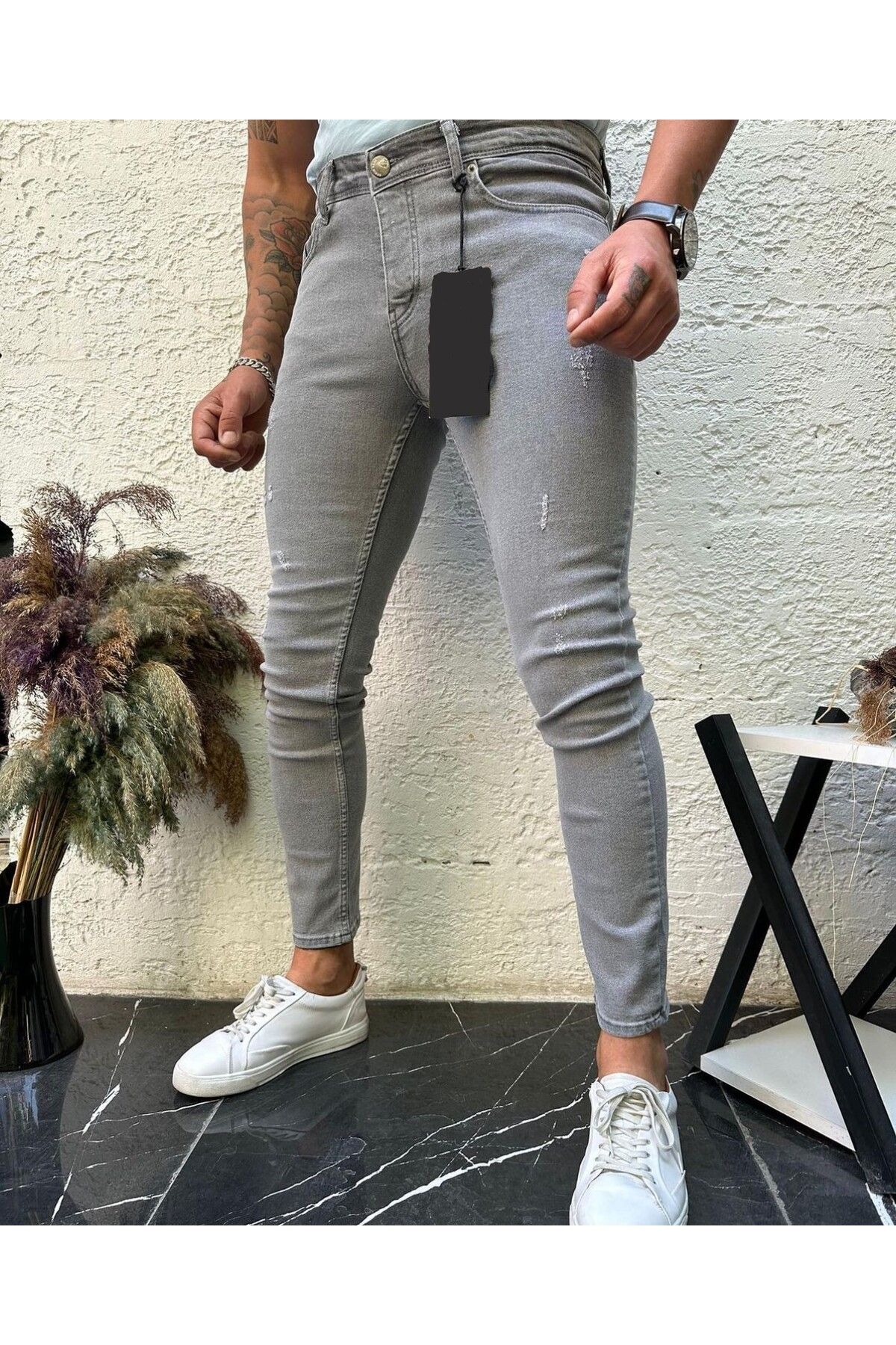 Spring Black Cargo Pants Mens Skinny Stretch Denim Distressed Ripped Freyed  Slim Fit Jeans Trousers - Walmart.com