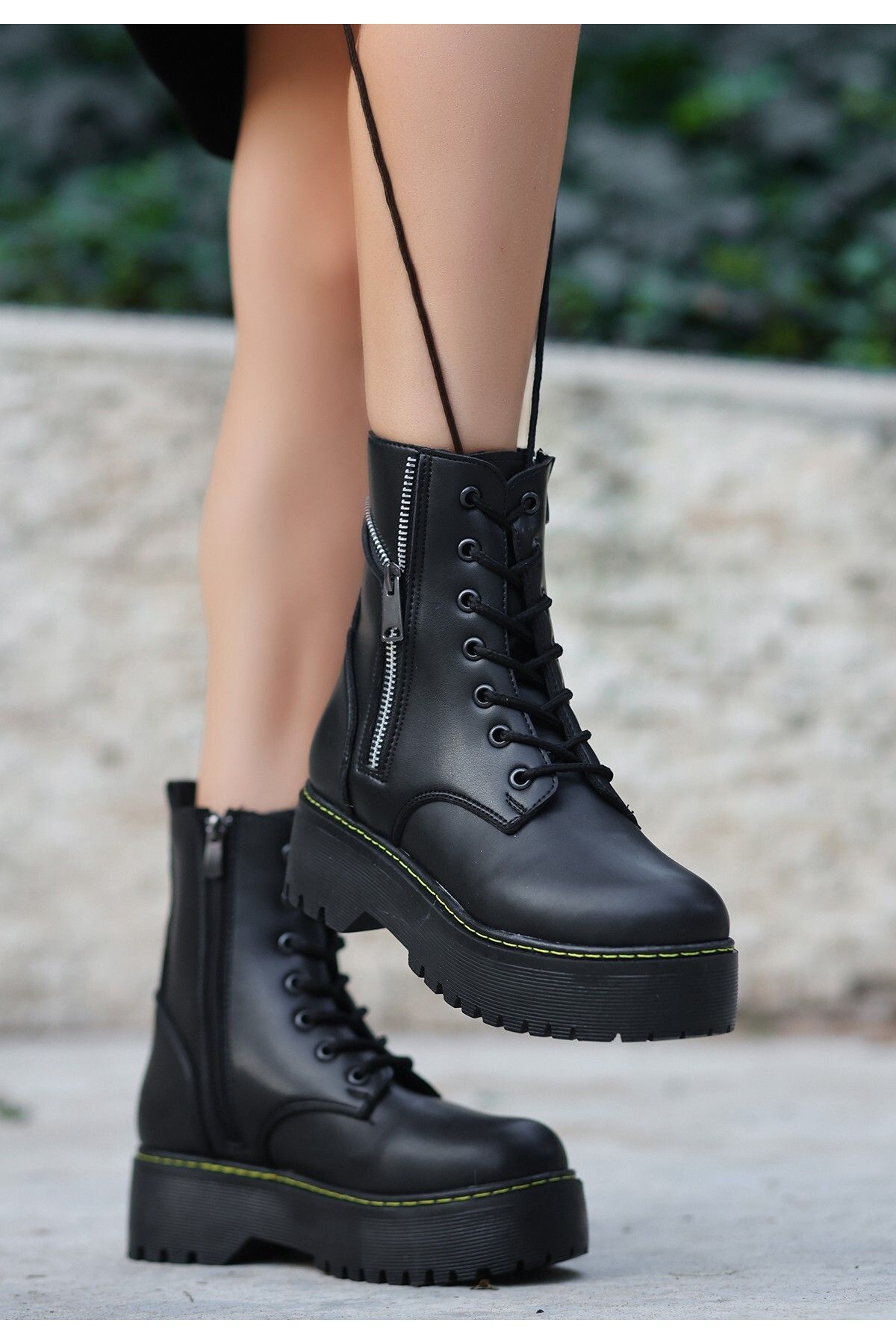 Women's lace up boots cheap with zipper