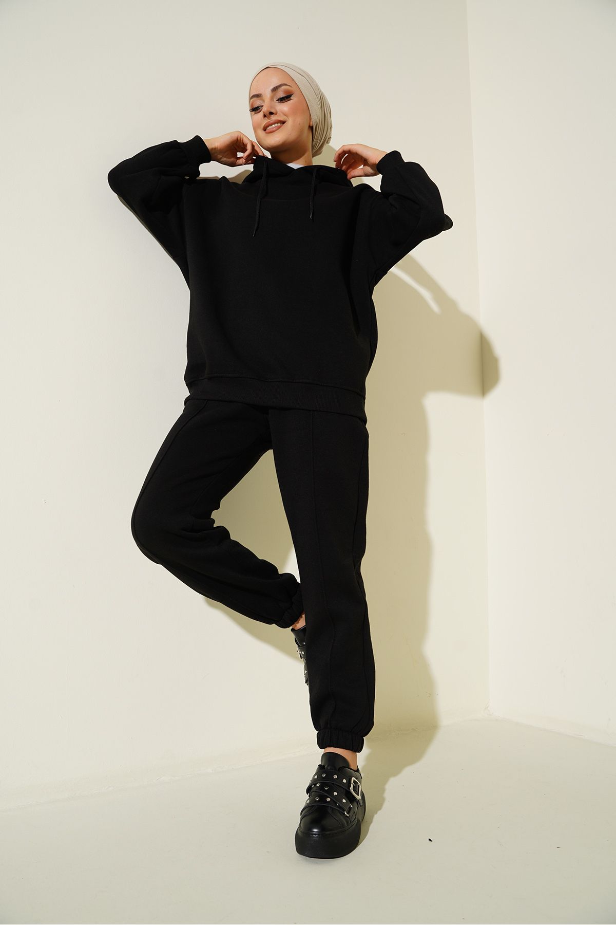 Bigdart 55434 Oversize Tracksuit Set Black Trendyol