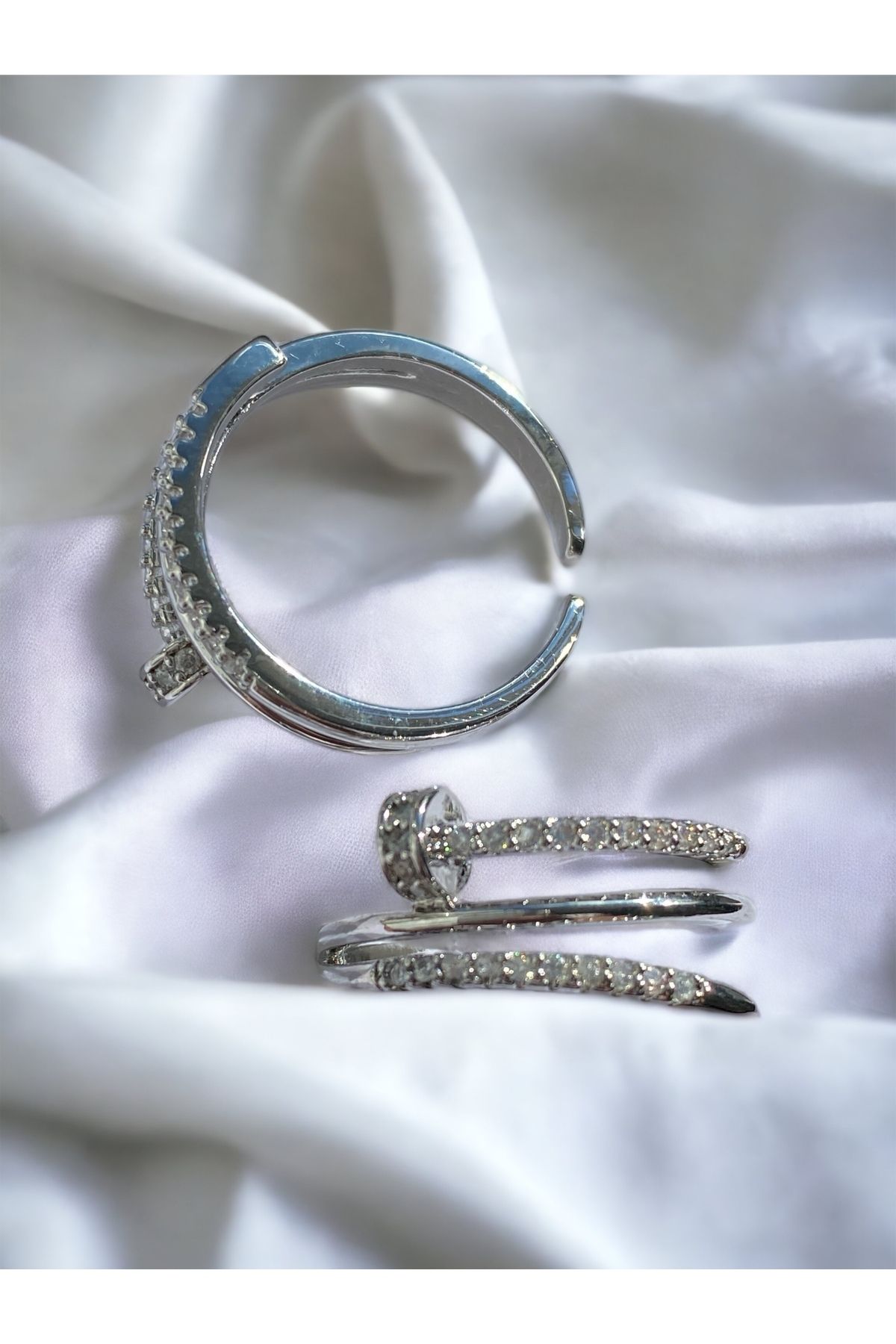 NN JEWELLERY Steel Adjustable Number Ring with Anti Tarnish Silver Nail Figure 2 Years Importer Warranty